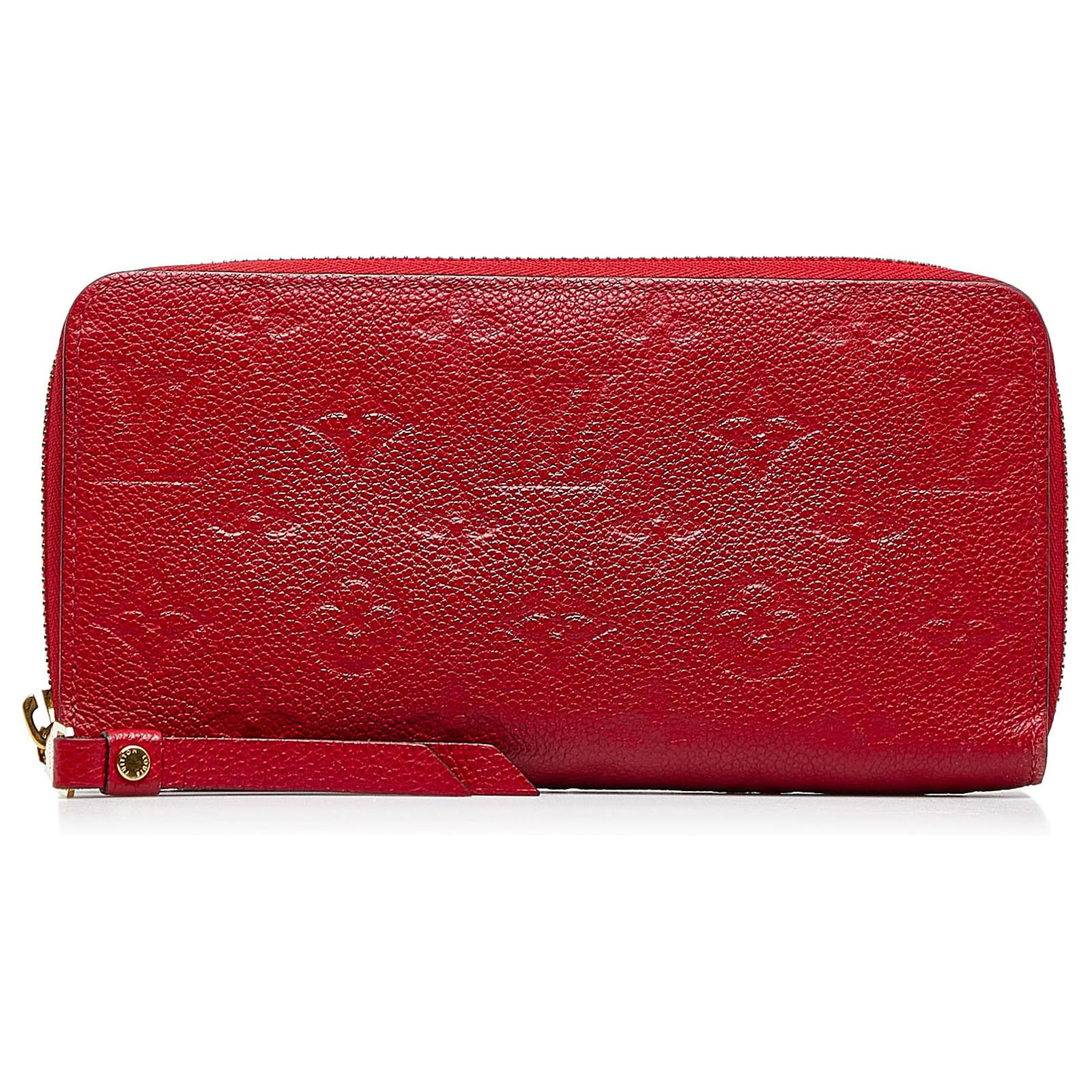 Louis Vuitton Red Monogram Empreinte Zippy Wallet Leather ref