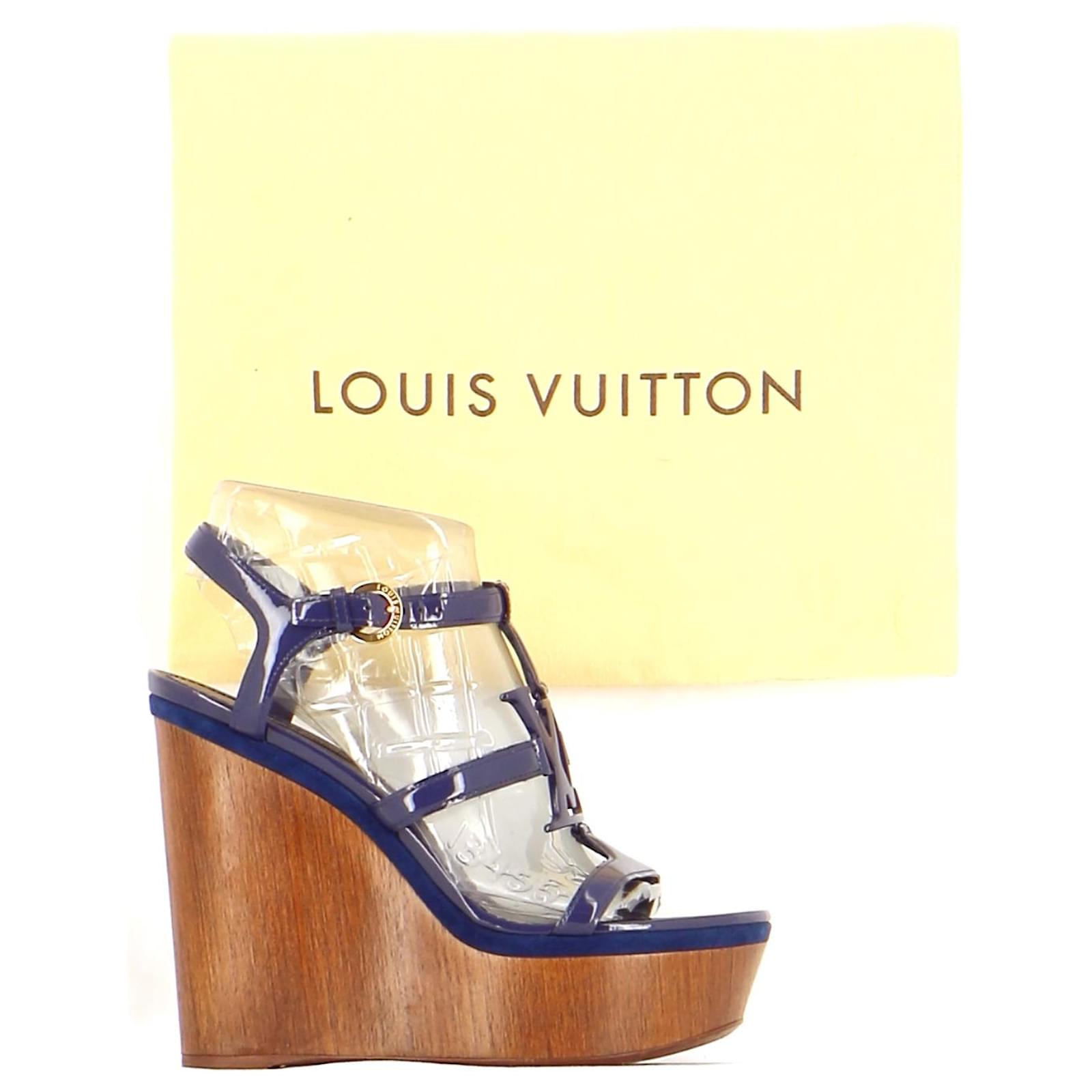 Louis Vuitton Fabric Sandals In Blue