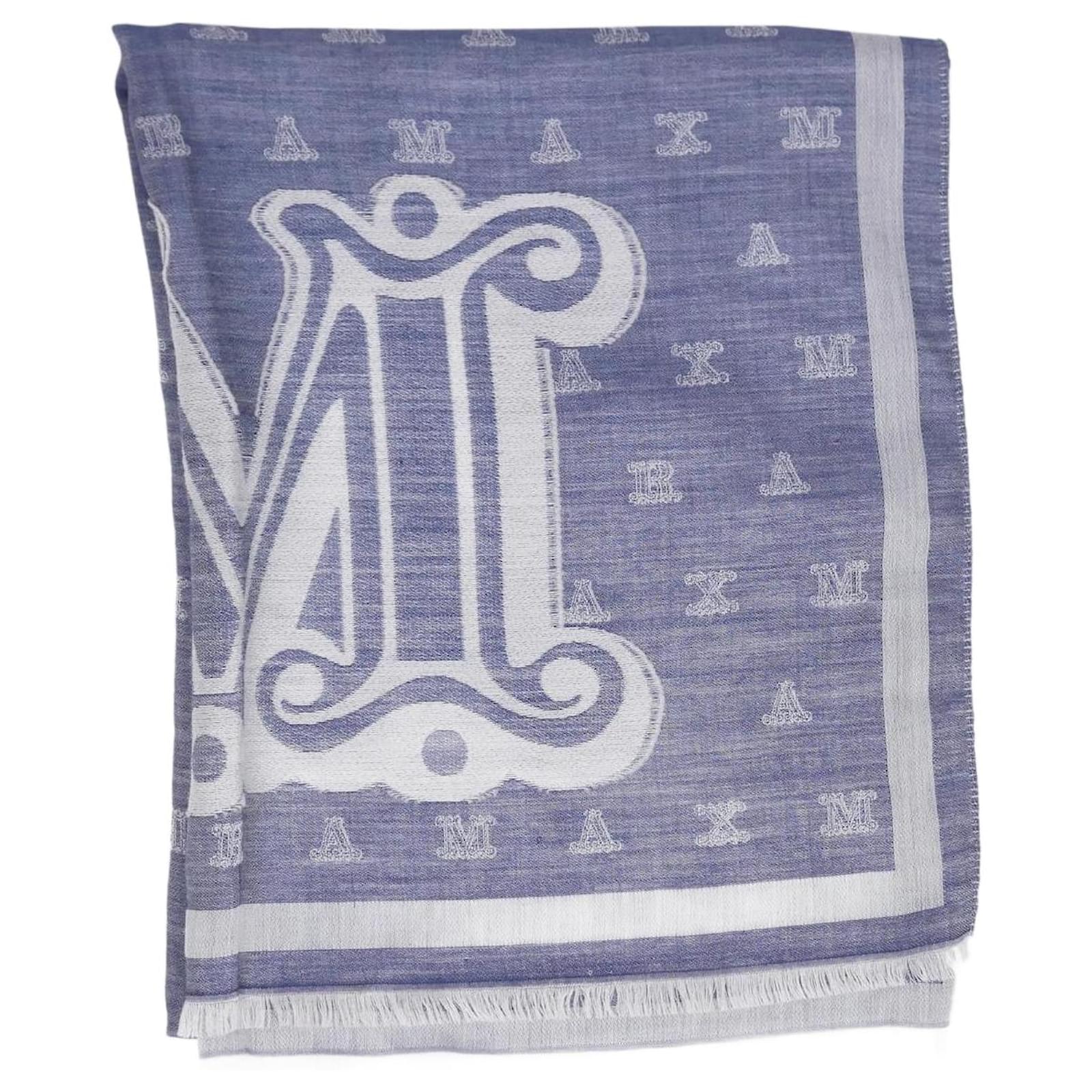 Max Mara Blue monogram scarf Wool ref.985291 - Joli Closet