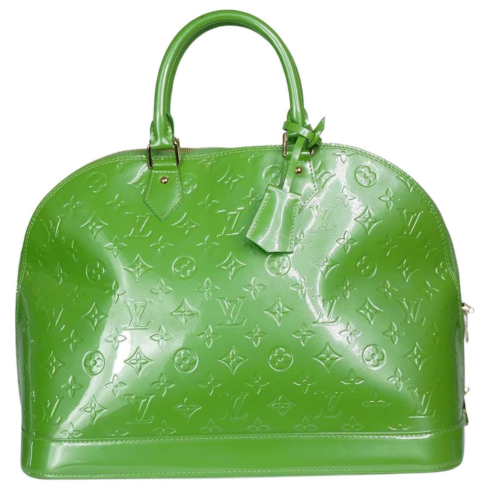 Louis Vuitton green 2008 Alma MM top handle bag in Monogram Vernis Leather  ref.985310 - Joli Closet