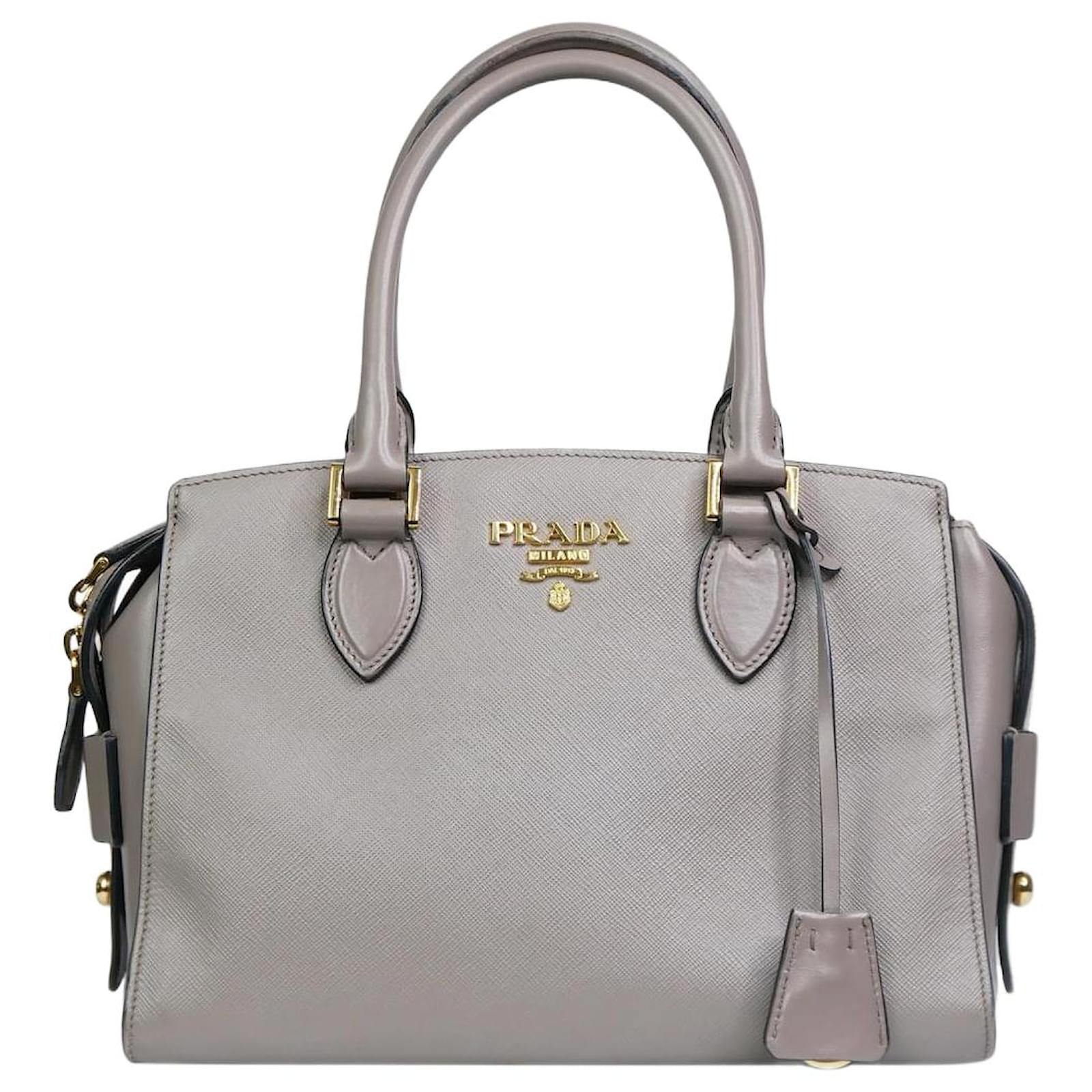 Prada Gray Galleria Saffiano Tote Bag with Silver Hardware