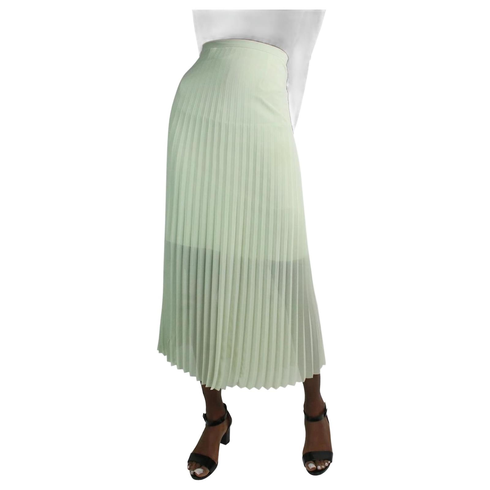 Green pleated skirt on sale uk