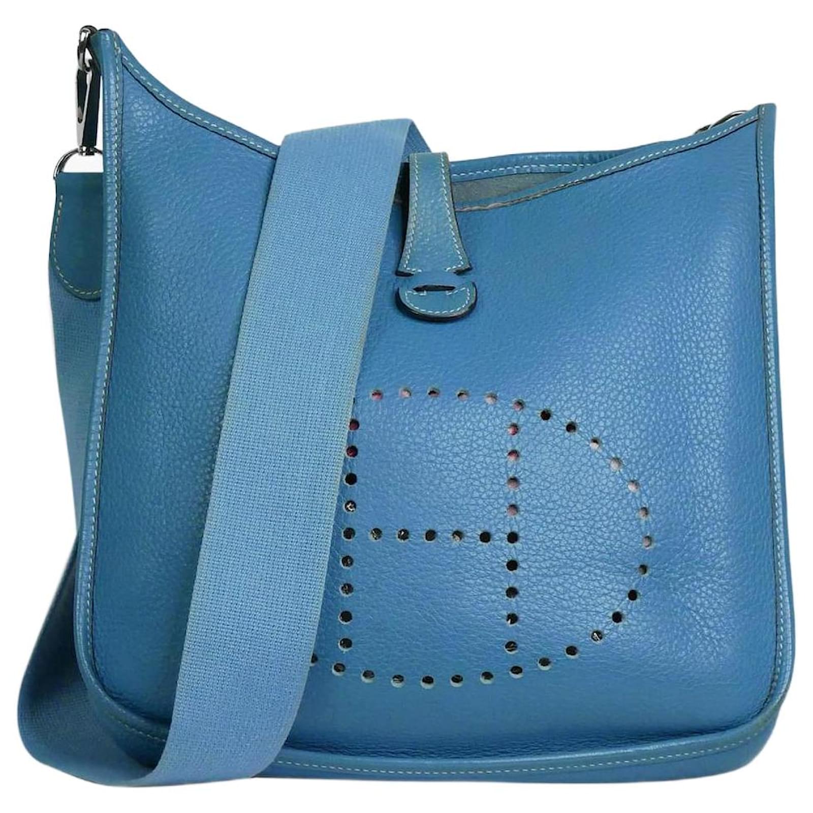 Hermes Blue Jean Togo Leather Evelyne III GM Bag Hermes
