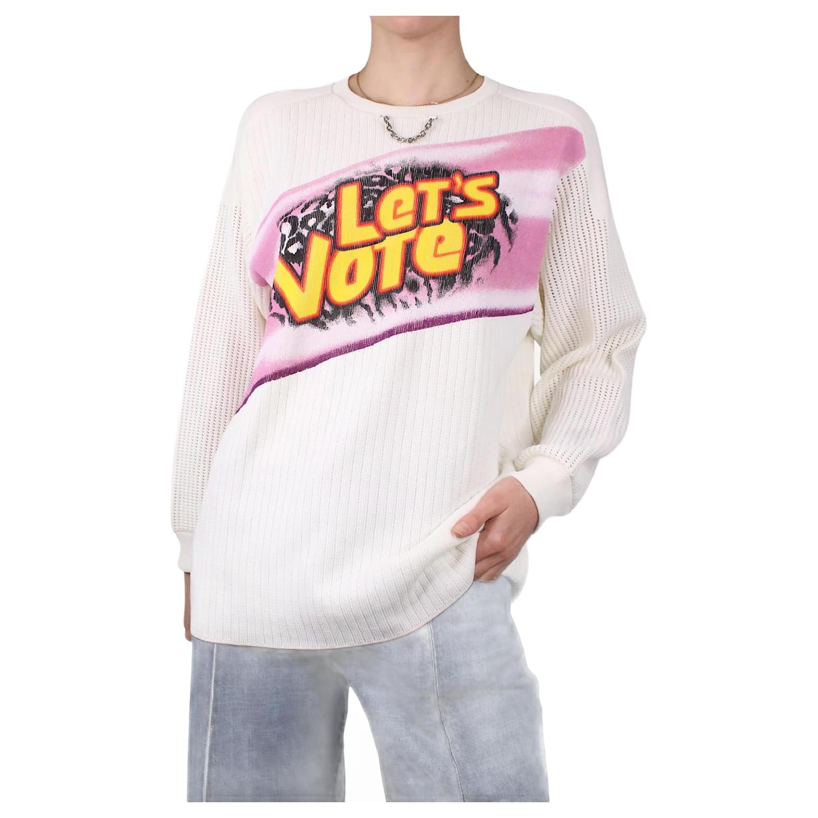 Louis Vuitton White cotton monogram sweater - size M ref.985741 - Joli  Closet