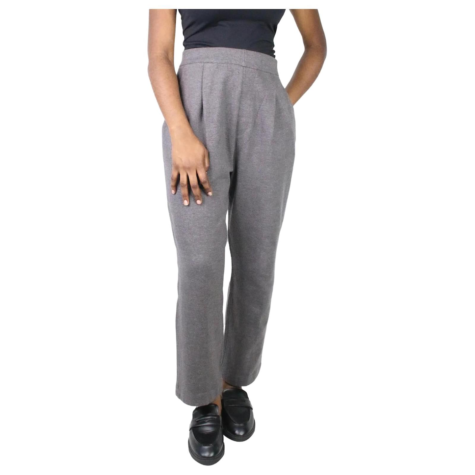 Cropped Pleated Trousers in Black - TAILORED ATHLETE - ROW
