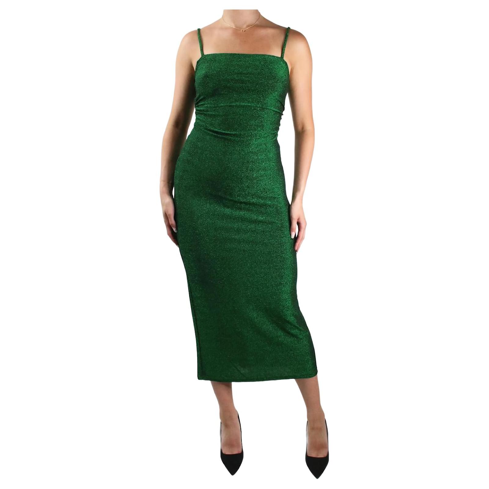 Reformation Green glittery midi dress - size S Nylon ref.JC986001 (Sold) -  Joli Closet