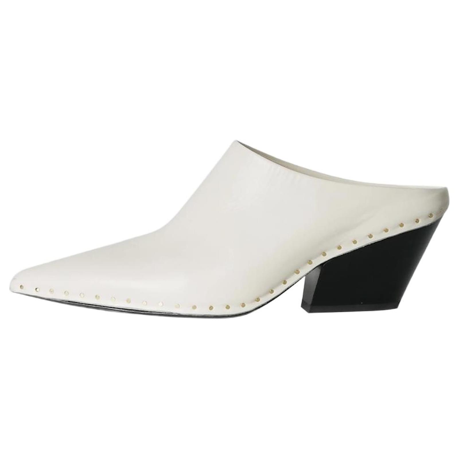 Jil Sander Cream studded leather mules - size EU 38 ref