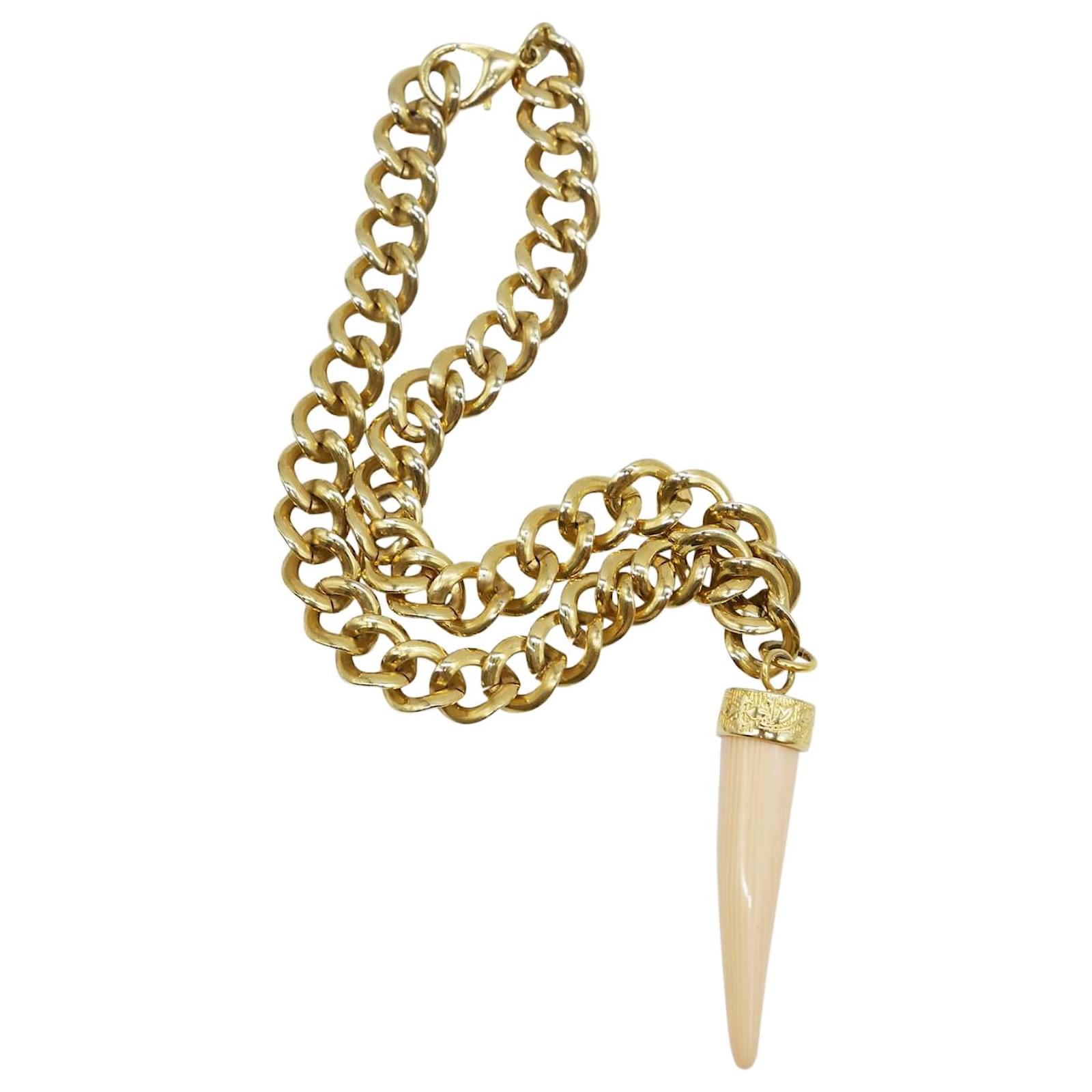 Roberto Cavalli Gold necklace with chain strap - size One Size