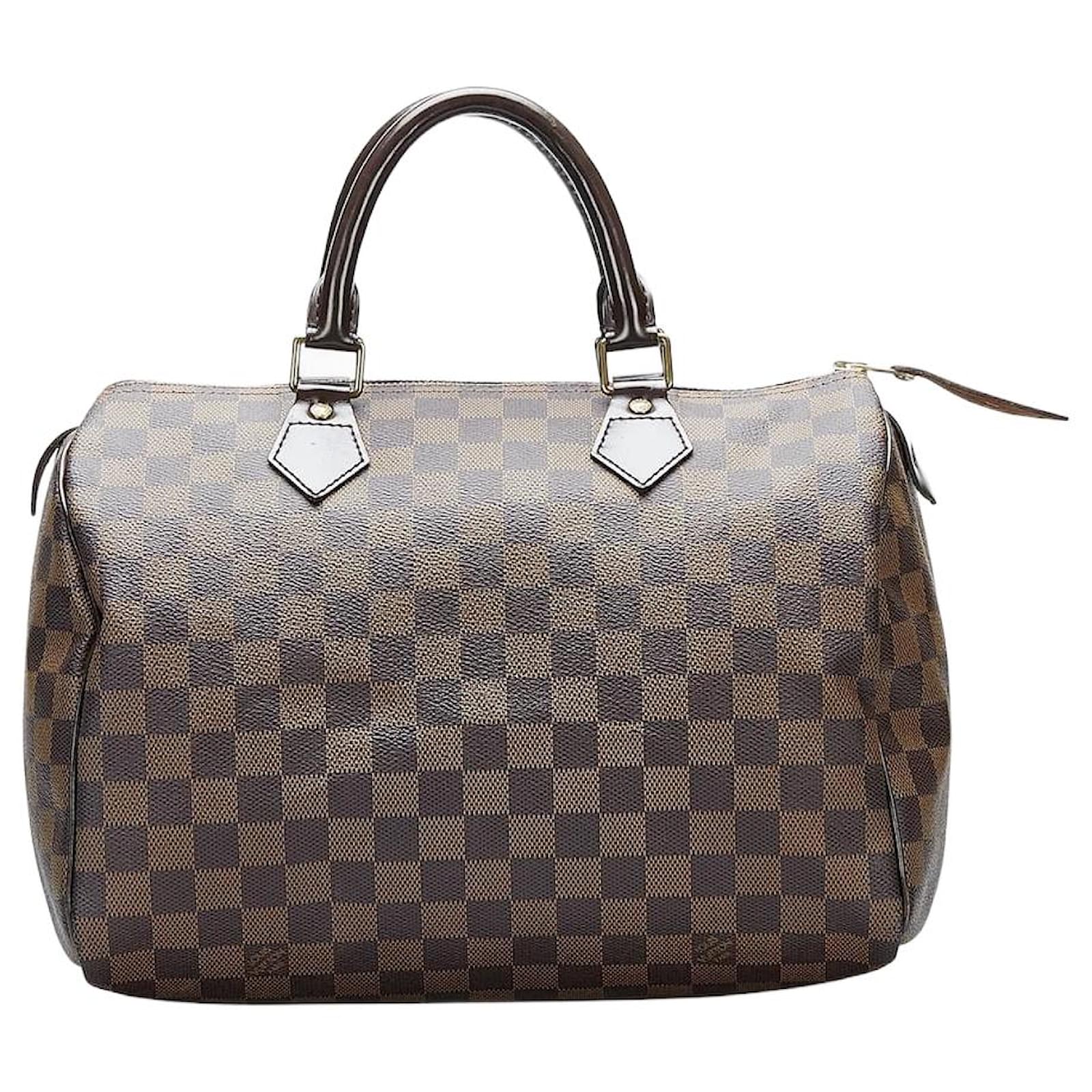 Louis Vuitton, Speedy 30 Damier Ebene cloth handbag. - Unique