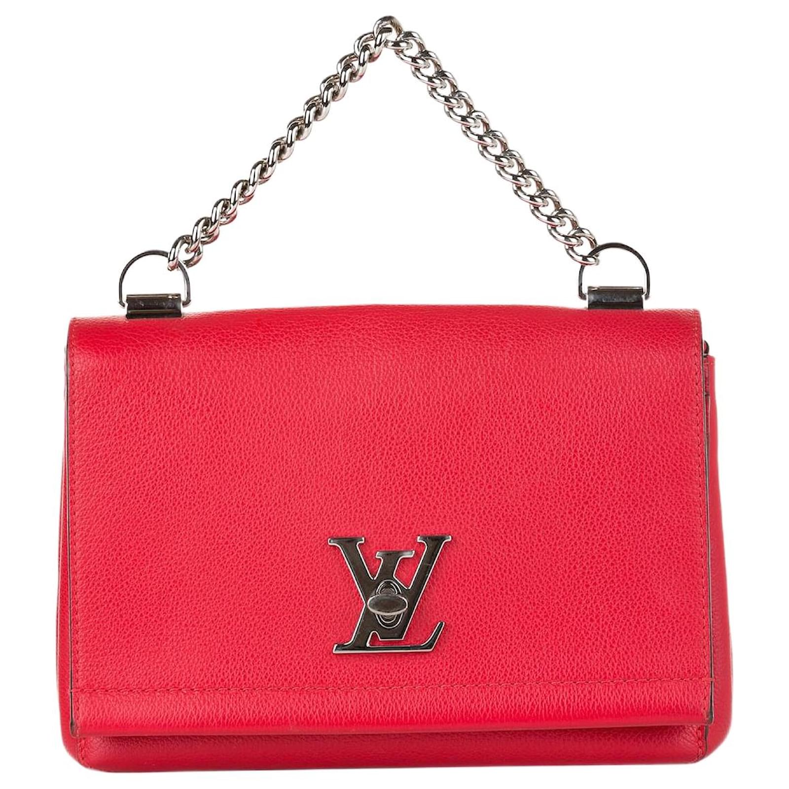 Handbags Louis Vuitton Red Leather Lockme II Bb Cross-body Bag
