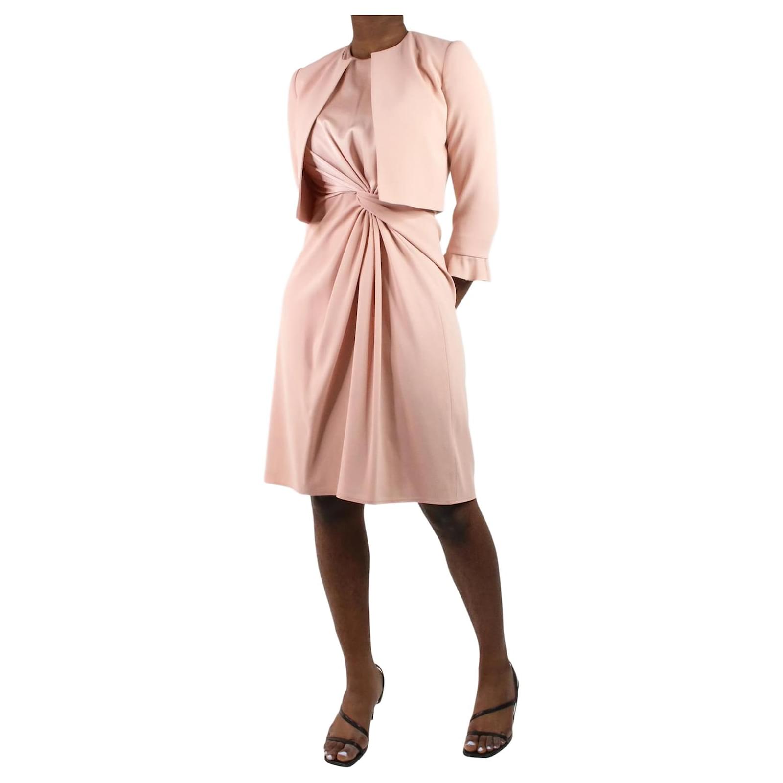 Paule Ka Pink sleeveless knot dress and jacket set - size FR 36/38
