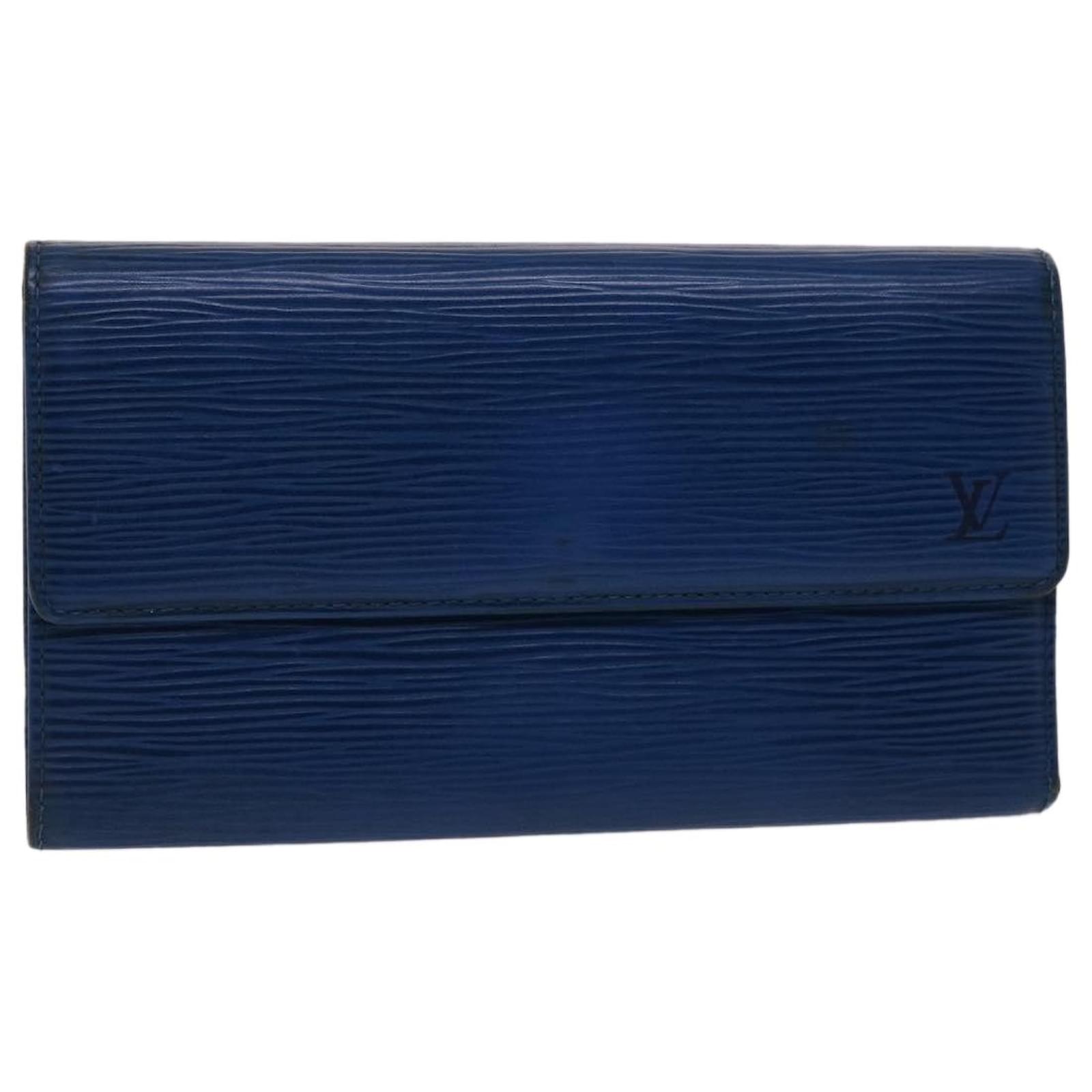 Authenticated Used LOUIS VUITTON Louis Vuitton Trifold Long Wallet Porto  Tresor International Epi Leather Blue M63385 