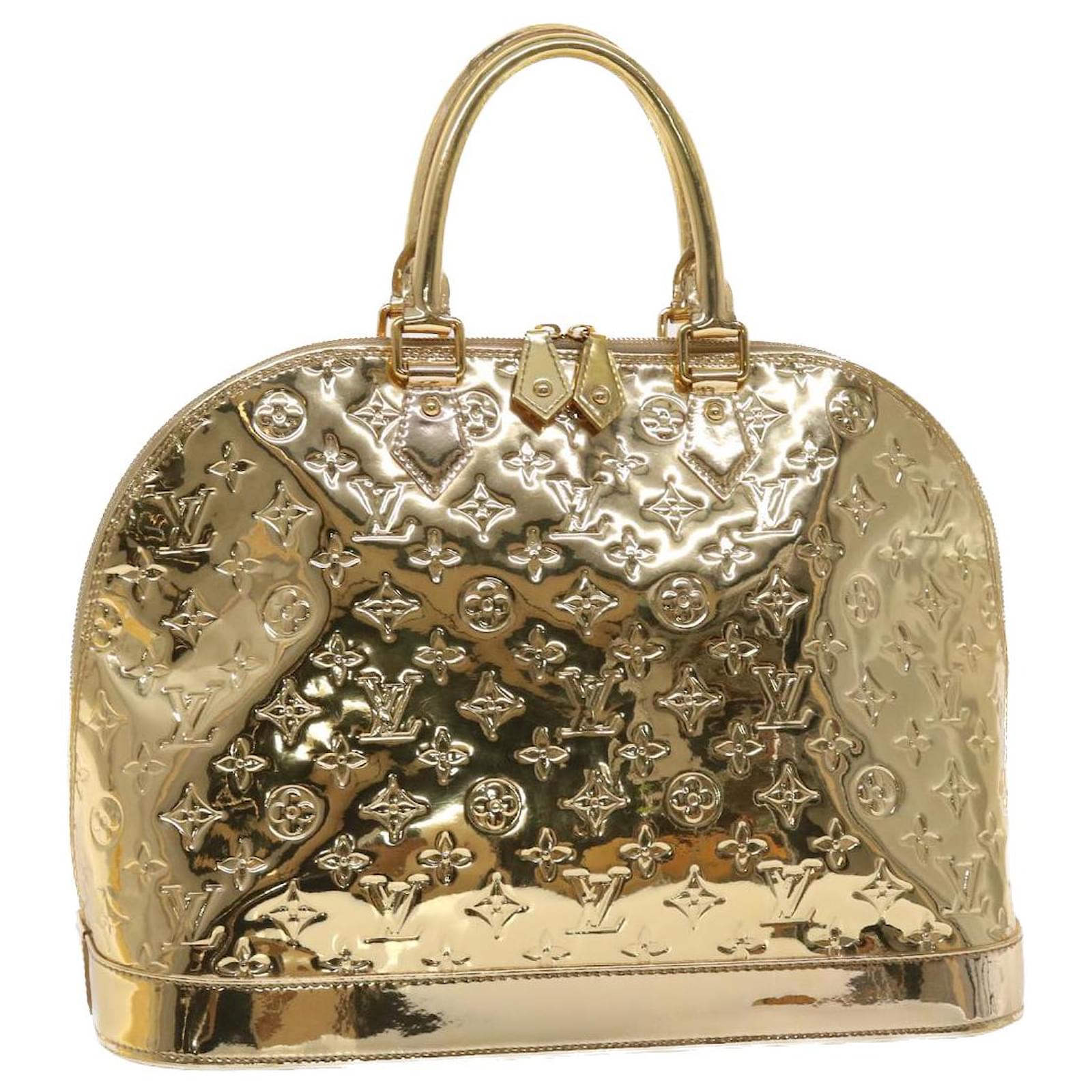 LOUIS VUITTON Monogram Miroir Alma GM Hand Bag Gold Dore M95274 LV