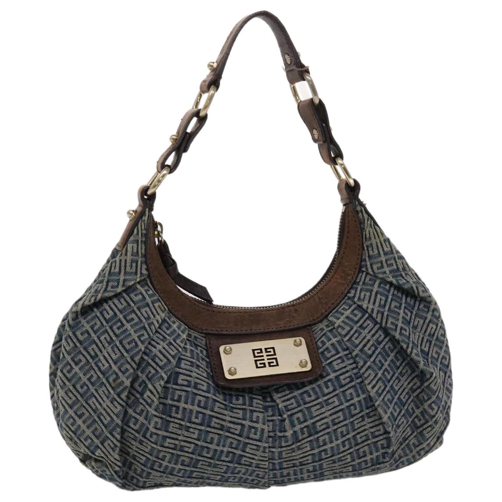 GIVENCHY Brown Monogram Canvas Fabric and Leather Hobo shoulder bag