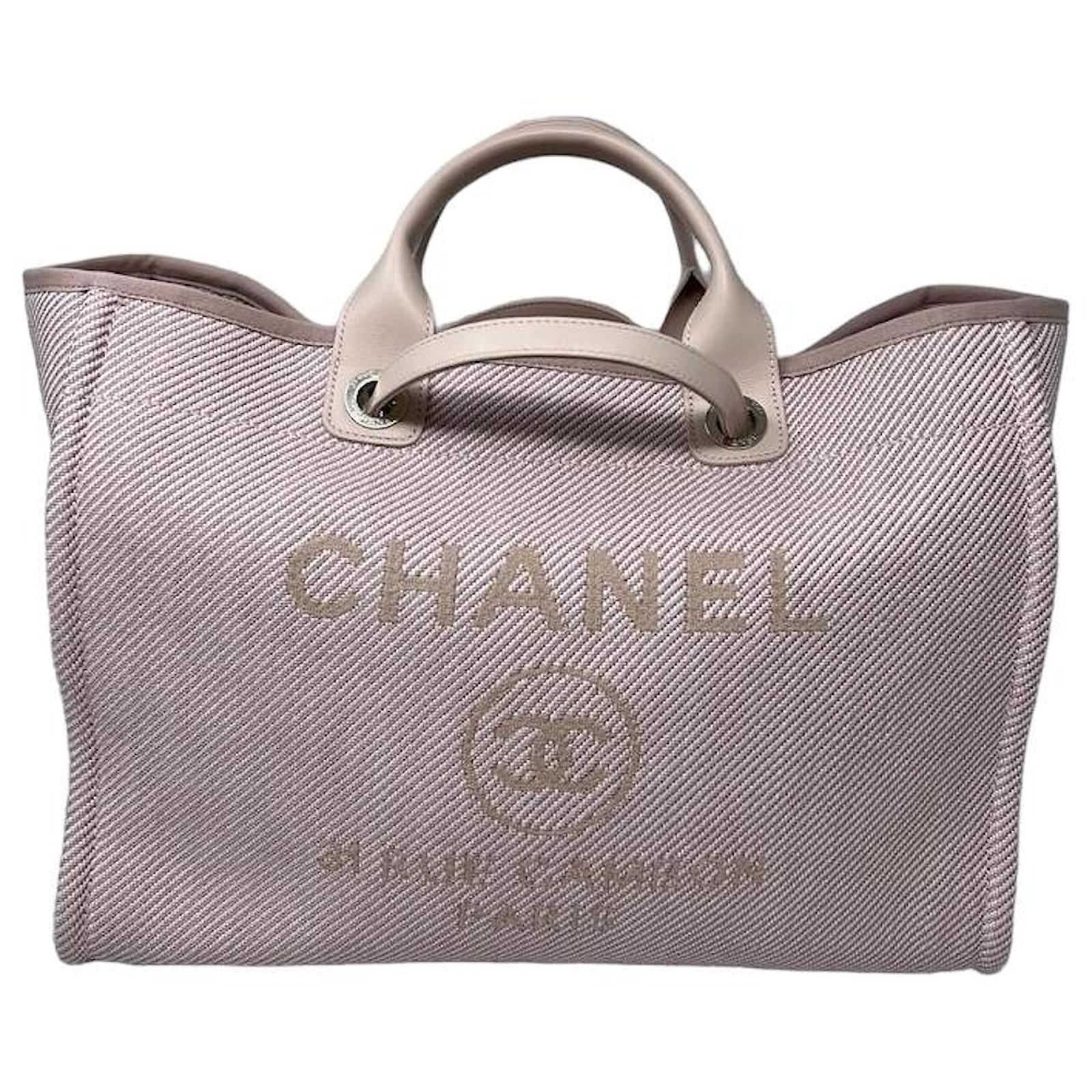 Chanel Handbags Pink Leather Cloth ref.987425 - Joli Closet