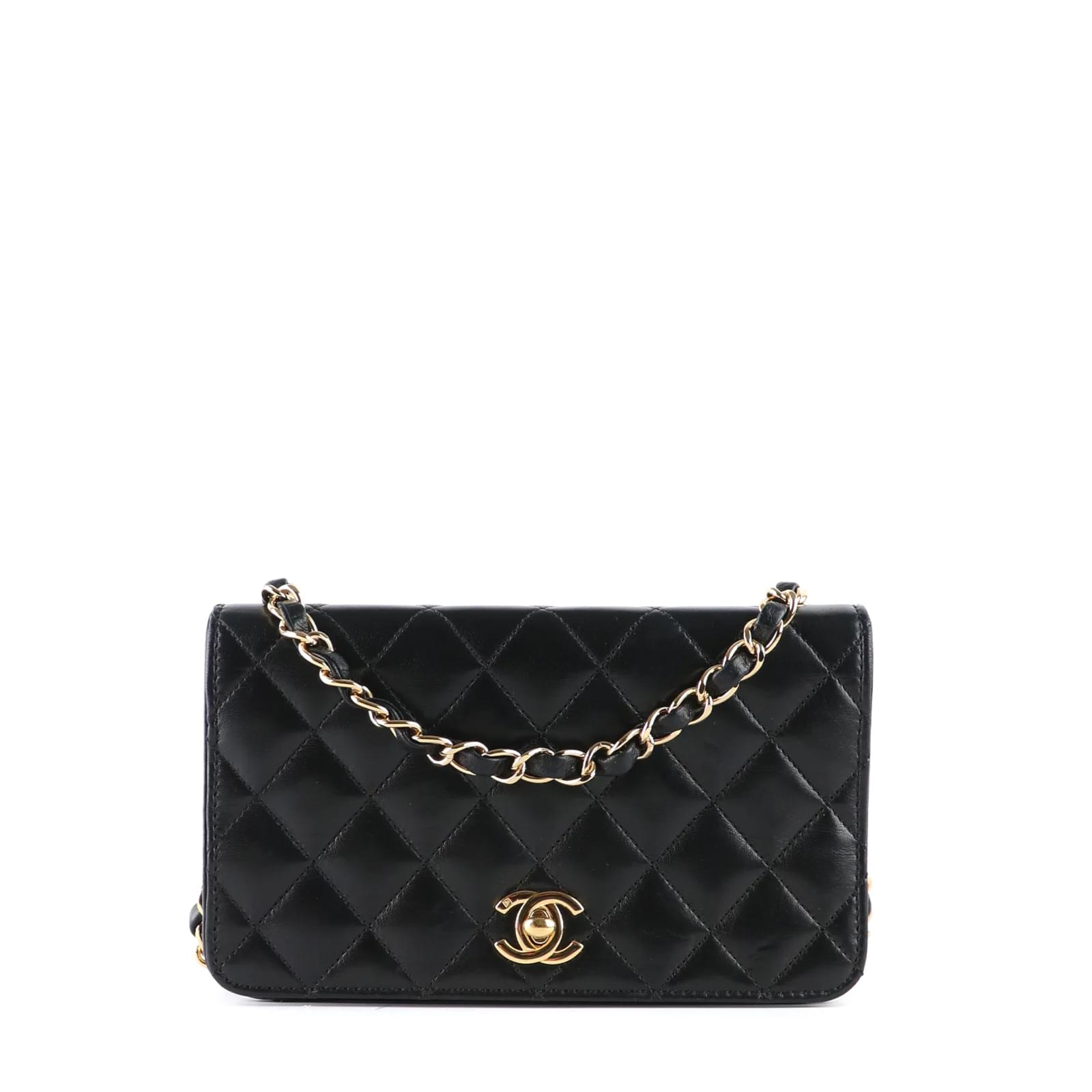CHANEL Sheepskin Quilted Mademoiselle Vintage Shopping Tote Black 142869
