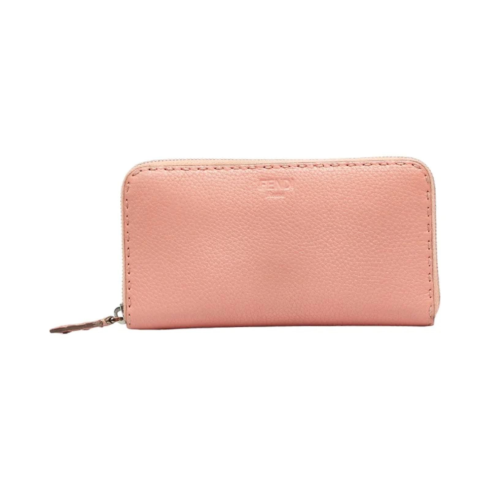 Fendi Pink Fendi Continental Long Wallet Leather Pony-style