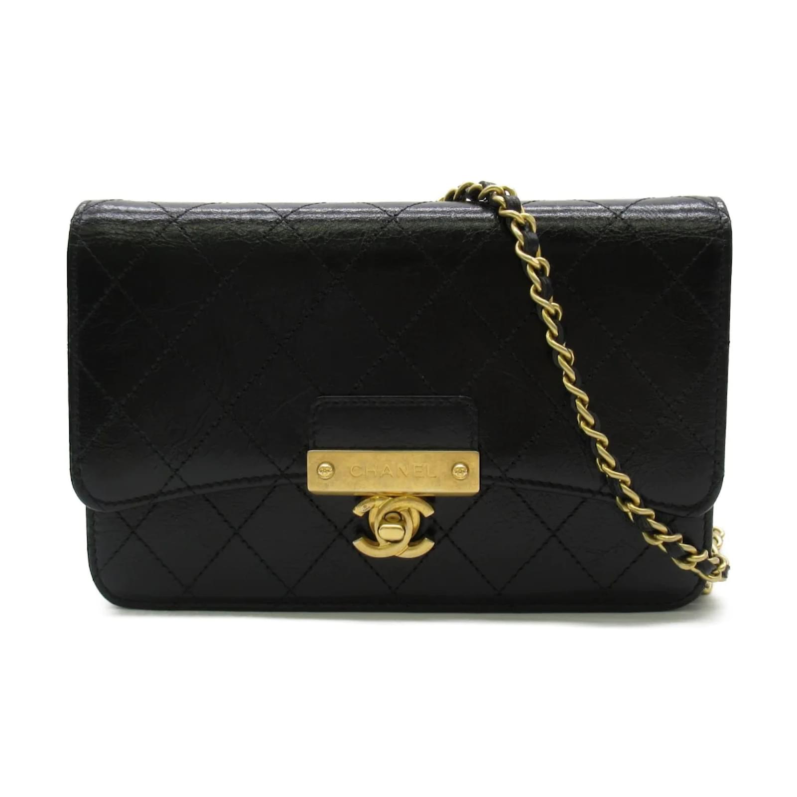 Black Quilted Caviar Golden Class Wallet On Chain Gold Hardware, 2019