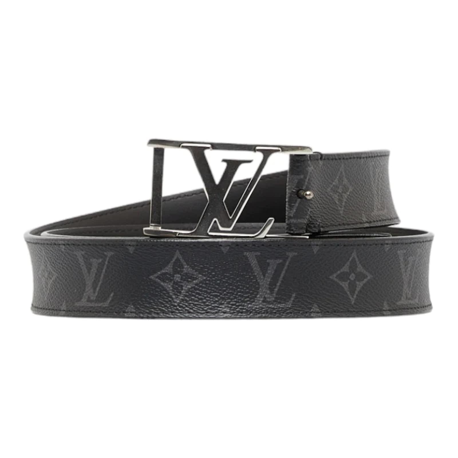 Louis Vuitton Black Monogram Eclipse Initiales Belt Cloth ref