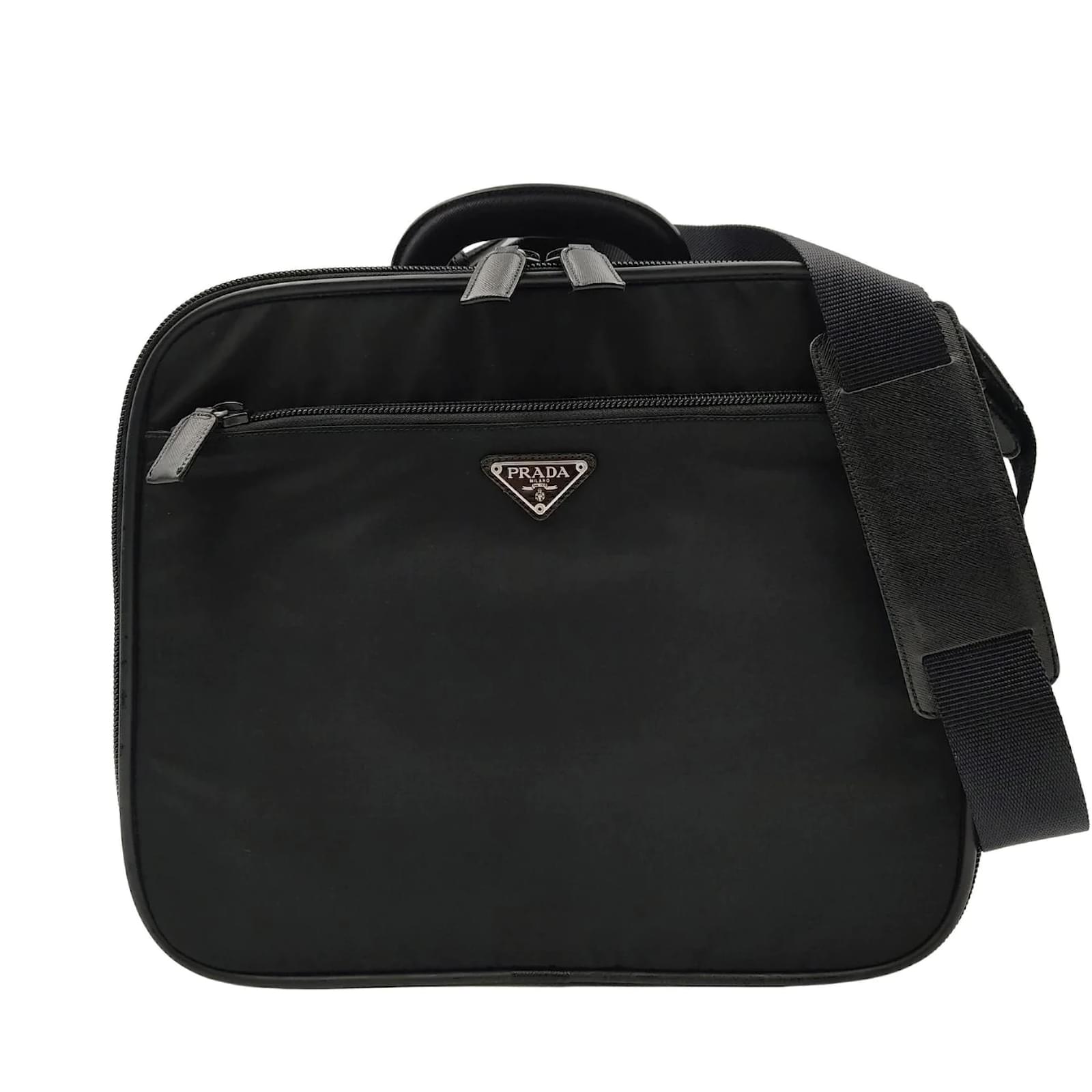 Prada Mini Bag Nylon Saffiano Leather Black