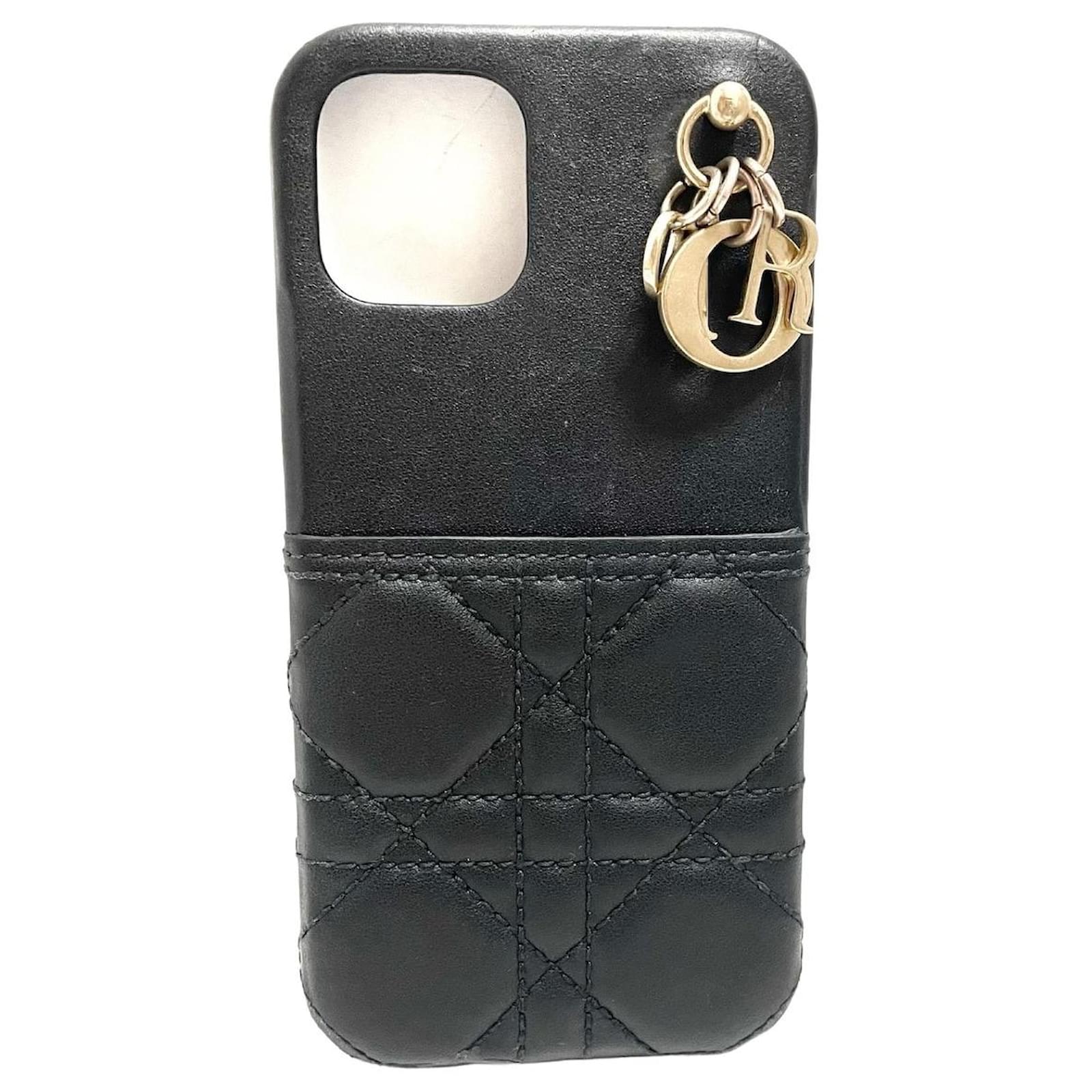 Lady Dior Cover for iPhone 13 Pro Black Cannage Lambskin