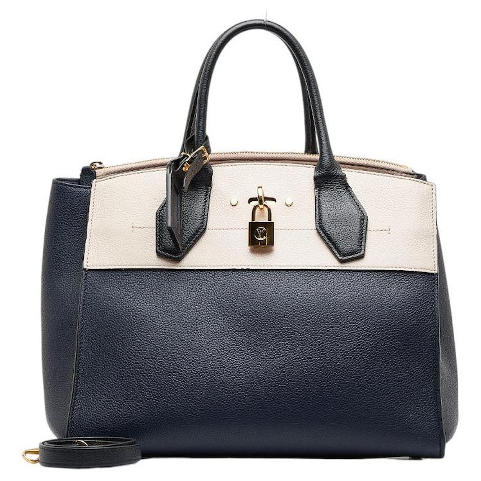 Louis Vuitton Bicolor Leather City Steamer Bag M42496 Black Pony-style  calfskin ref.989122 - Joli Closet