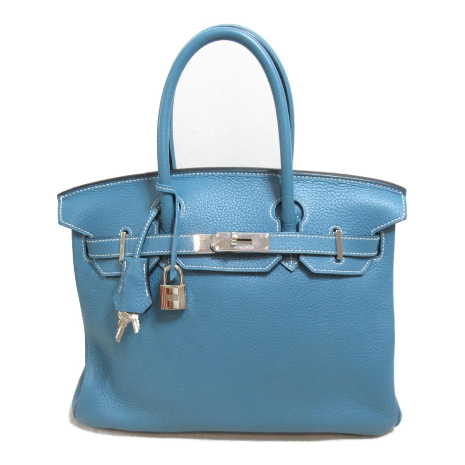 Hermès Clemence Birkin 30 Blue Leather Pony-style calfskin ref.989173 -  Joli Closet