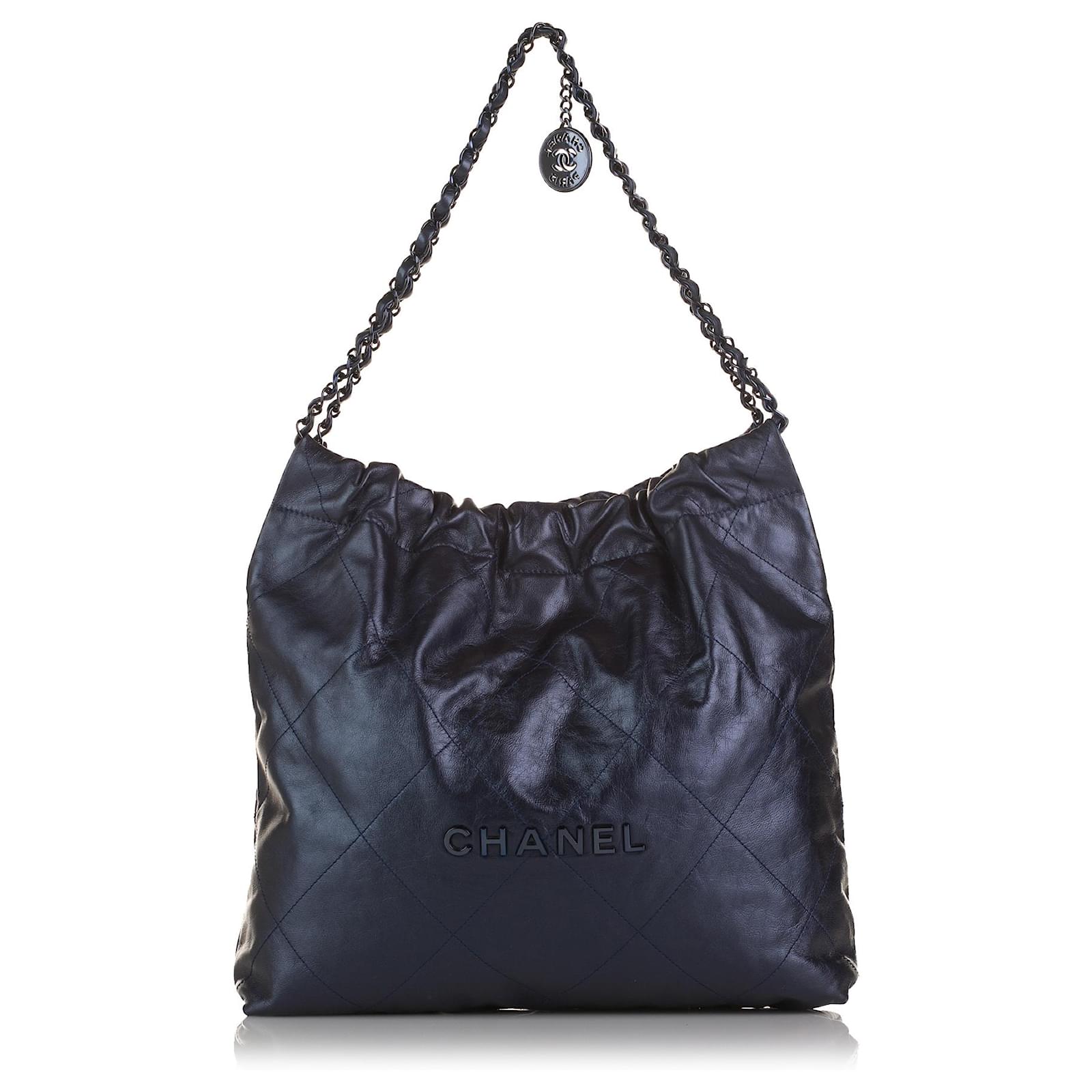 Chanel Blue Small Metallic 22 Leather Hobo Bag Navy blue Pony-style  calfskin ref.989238 - Joli Closet