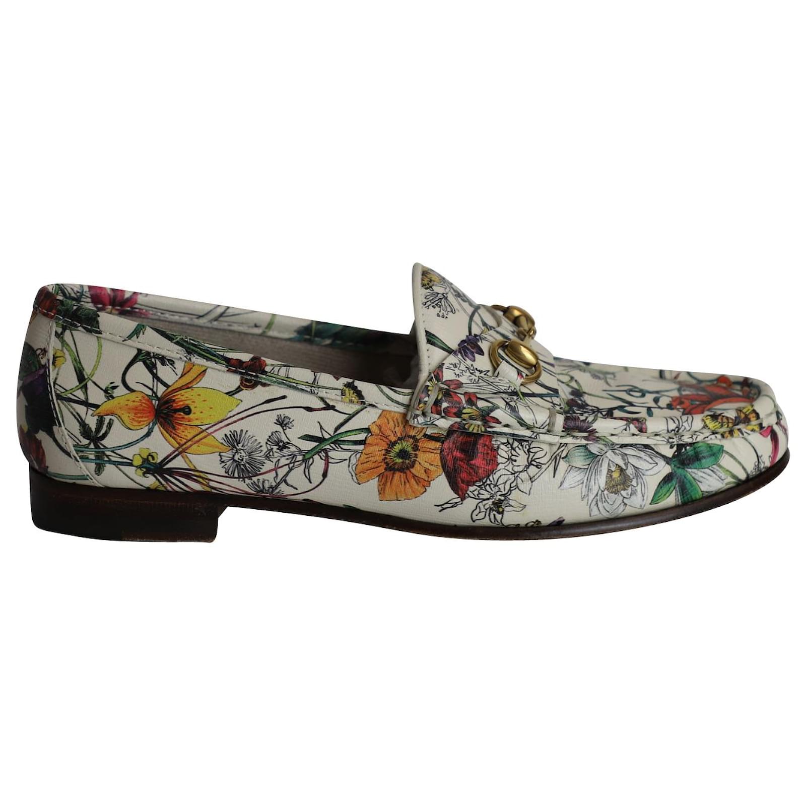 Mocassini floreali Gucci Horsebit in pelle multicolore ref.989566 Joli Closet