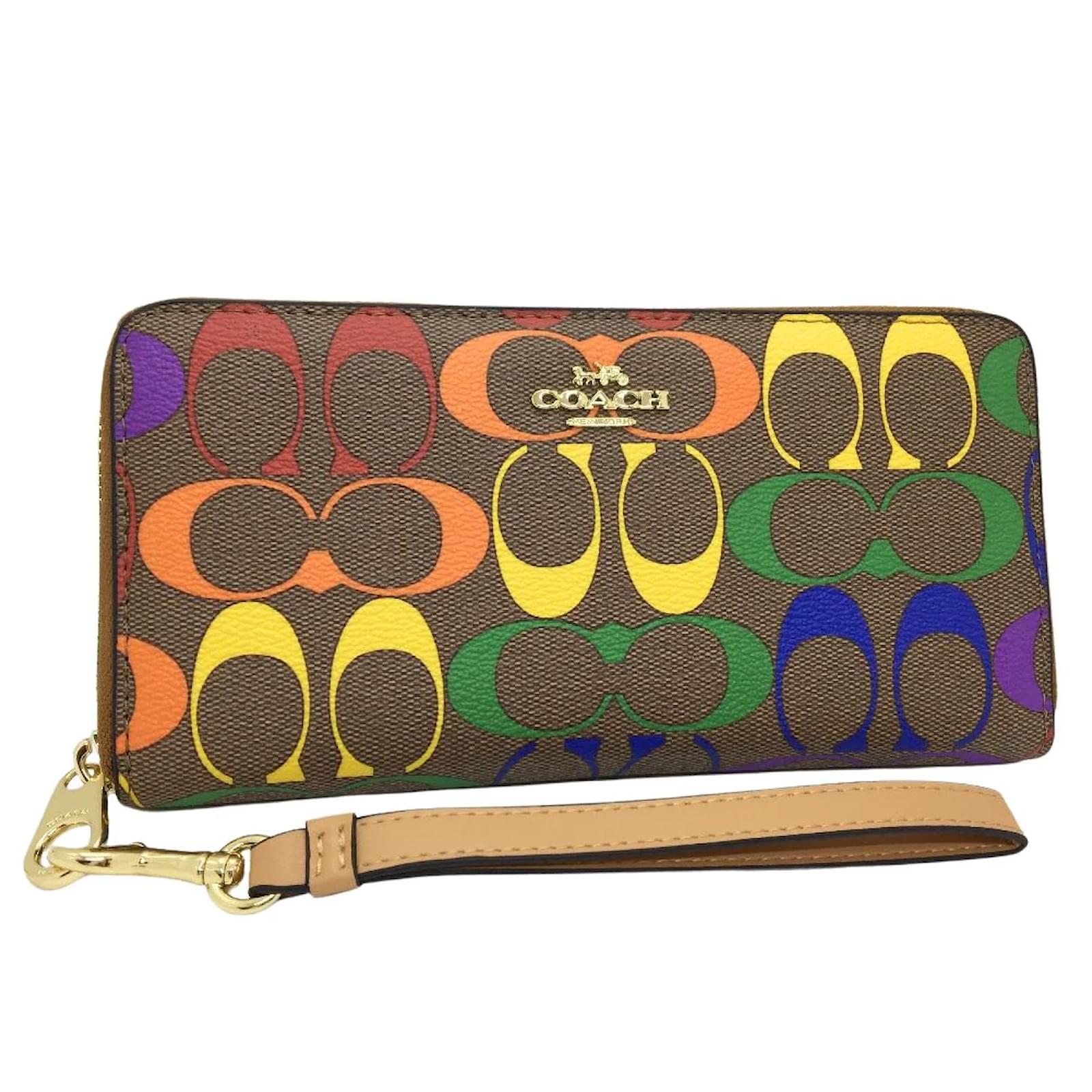 Coach Rainbow Signature Card Holder Rainbow Signature