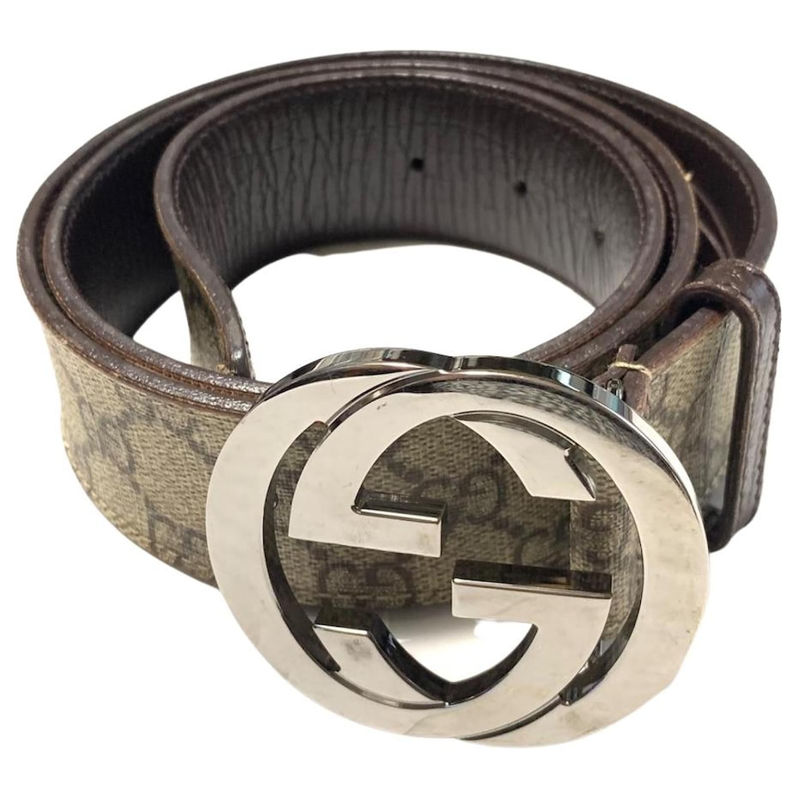 GUCCI Belts Men, Belt with Interlocking G Beige