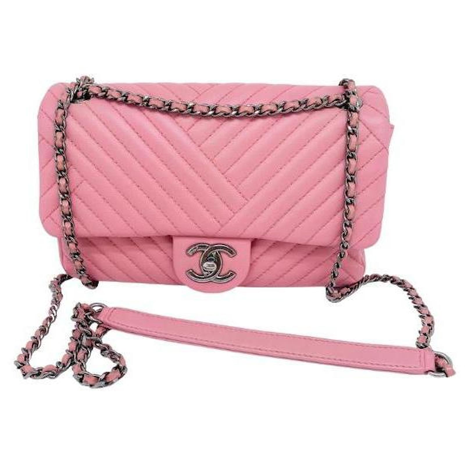 Chanel Timeless VALENTINE CHARMS flap bag Pink Fuschia Leather ref