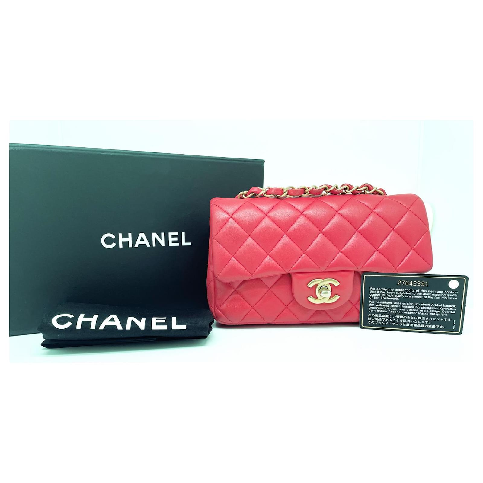 chanel clutch bag red leather