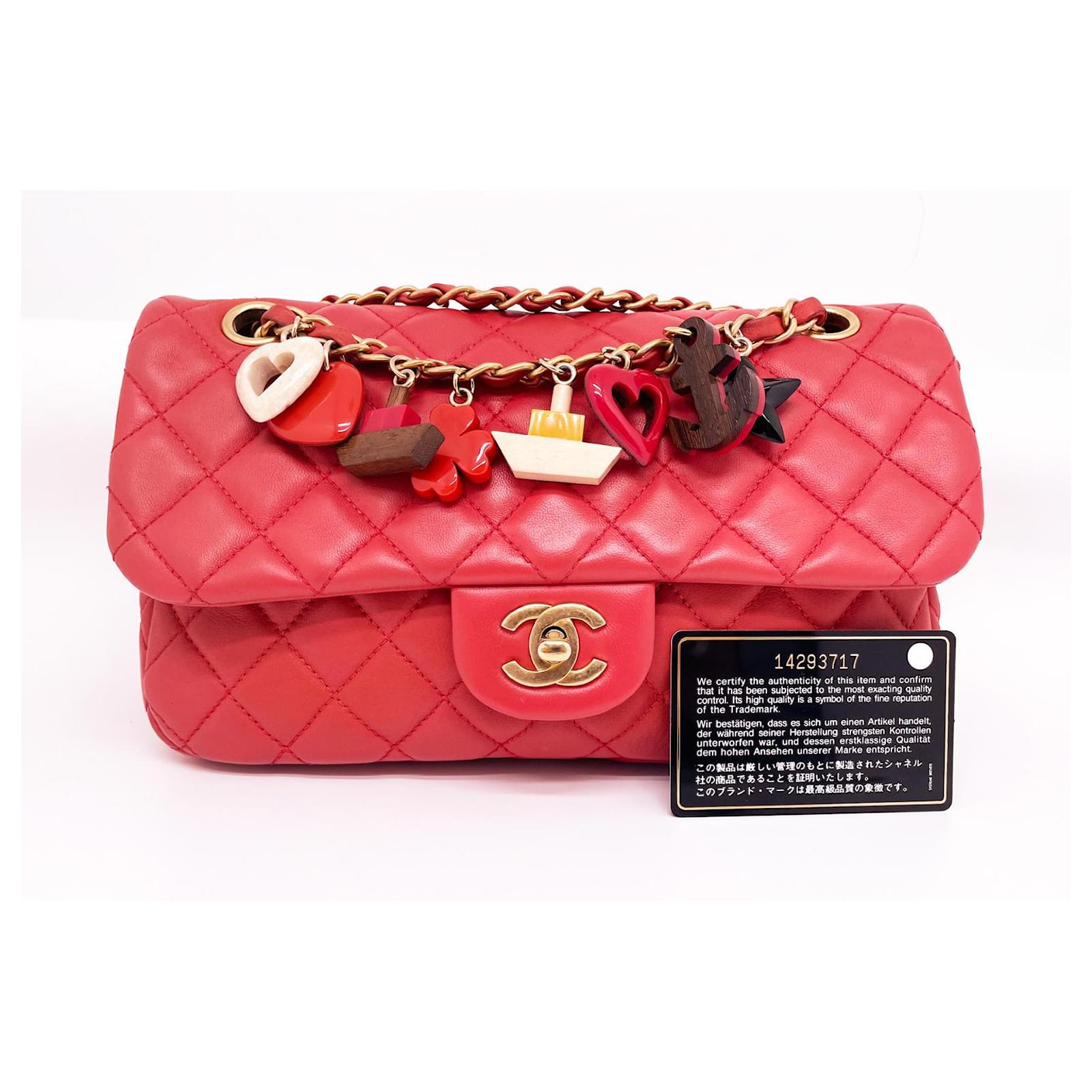 UNBOXING CHANEL Mini Small Valentine's LIMITED EDITION Charms Flap Bag Pink  14P 