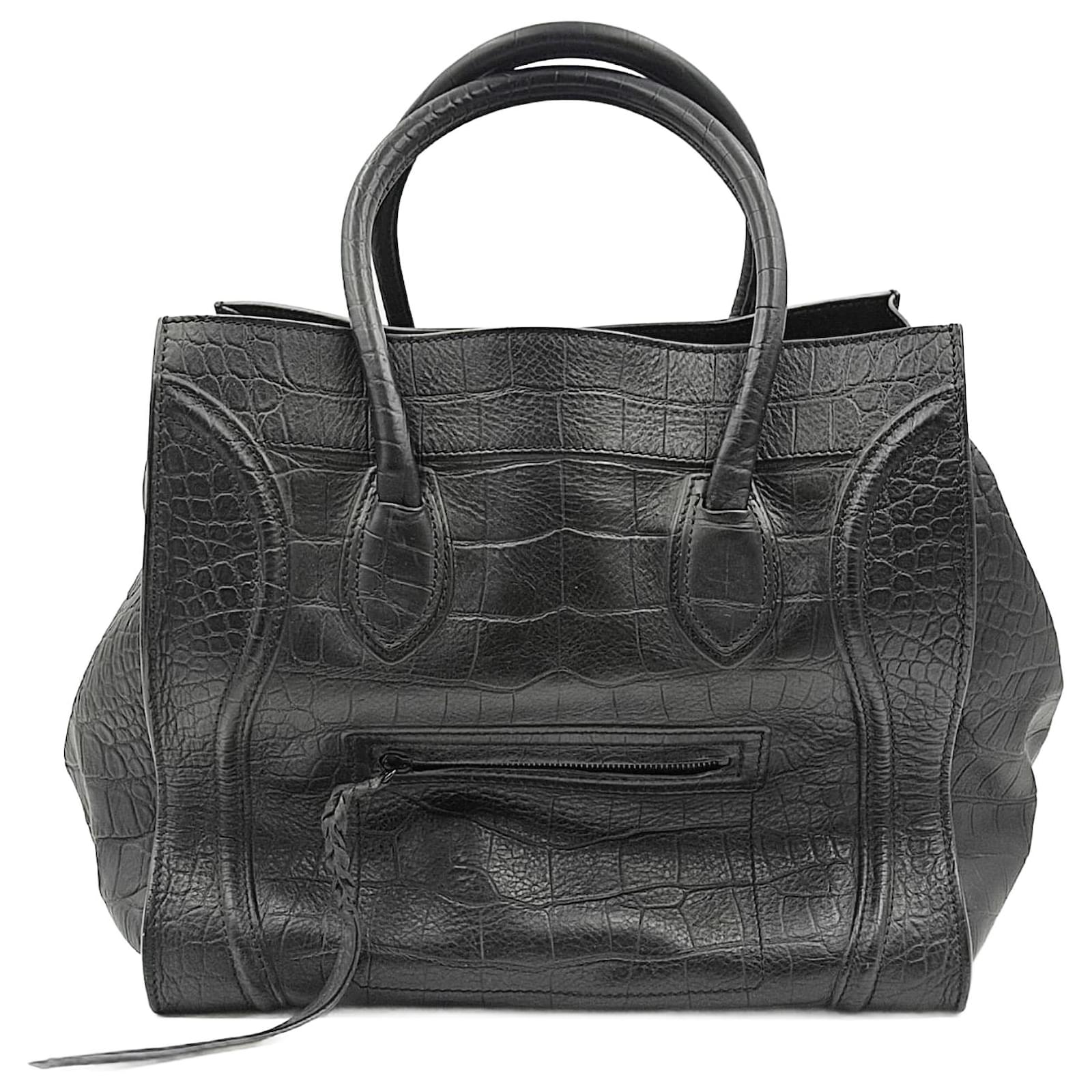 Celine Celine Luggage Phantom large bag in coco print leather Black ref.990748 Joli Closet