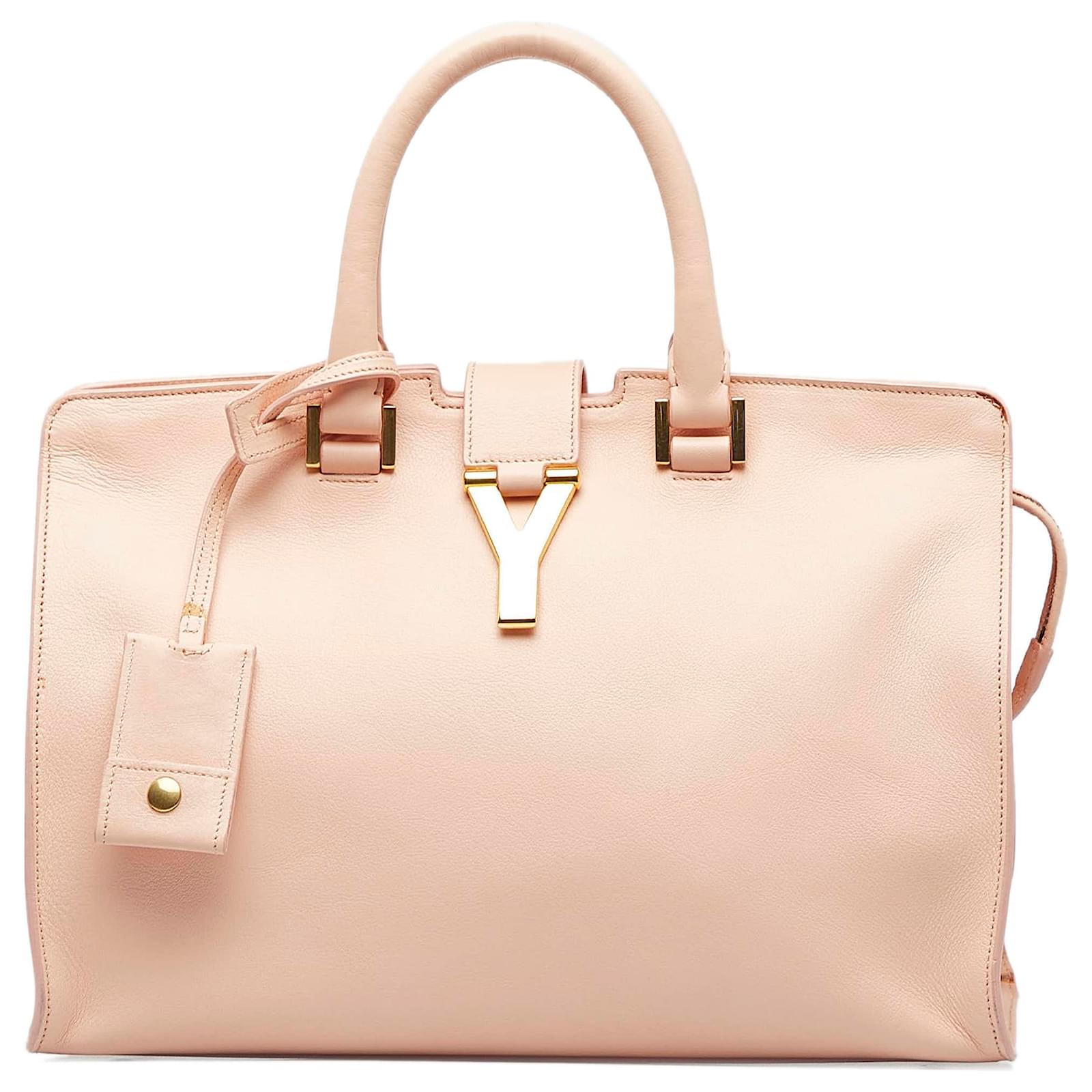 YVES SAINT LAURENT Cabas Classic Handbag Black Calf Leather Gold Shoulder  Bag