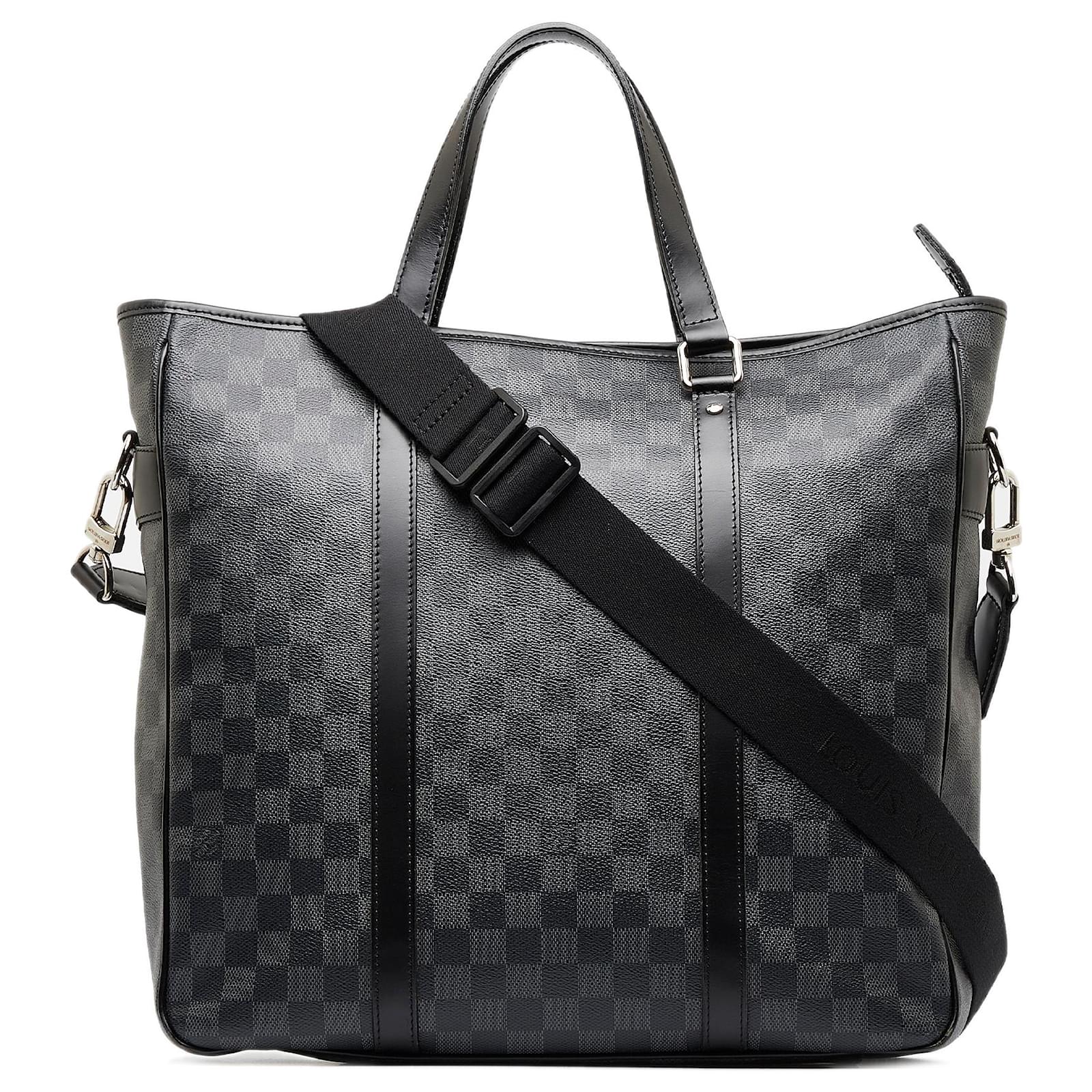 Louis Vuitton Tote Tadao Damier Graphite MM Black in Canvas with