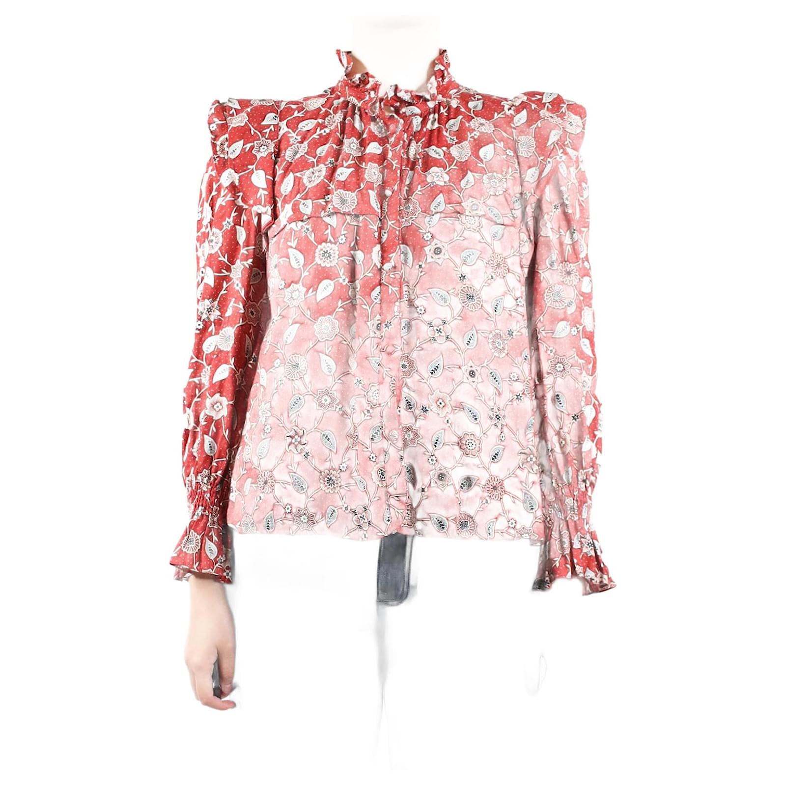 Blusa roja con online flores