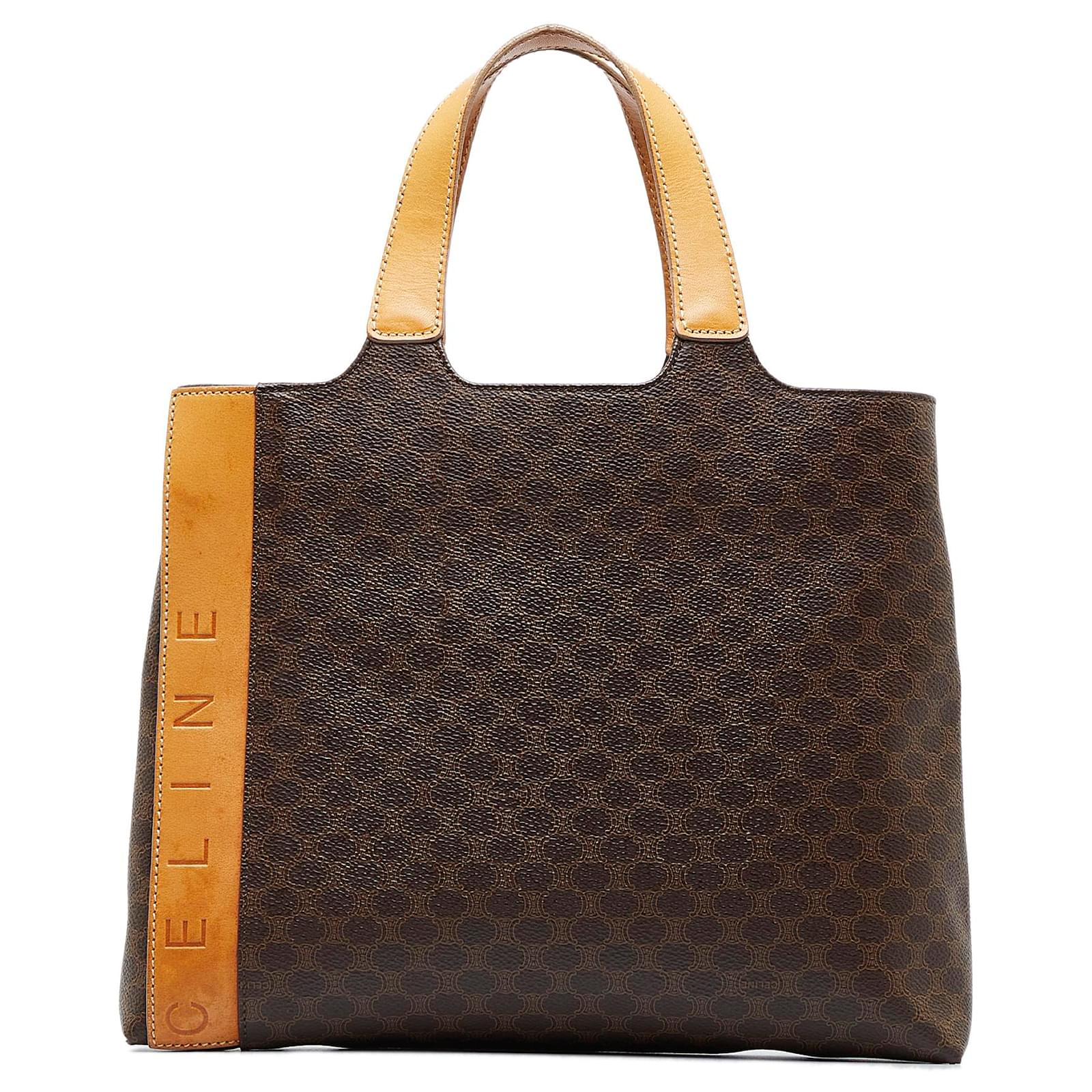 Brown Celine Macadam Dome Handbag