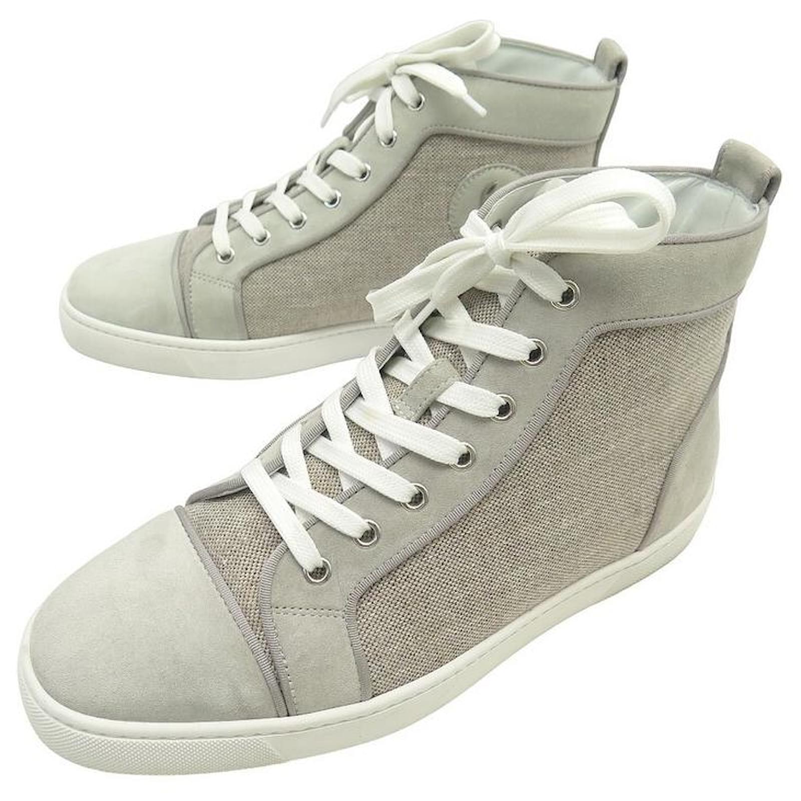 CHRISTIAN LOUBOUTIN LOUIS ORLATO SHOES 41 SUEDE CANVAS SNEAKERS SNEAKERS  Leather ref.991683 - Joli Closet