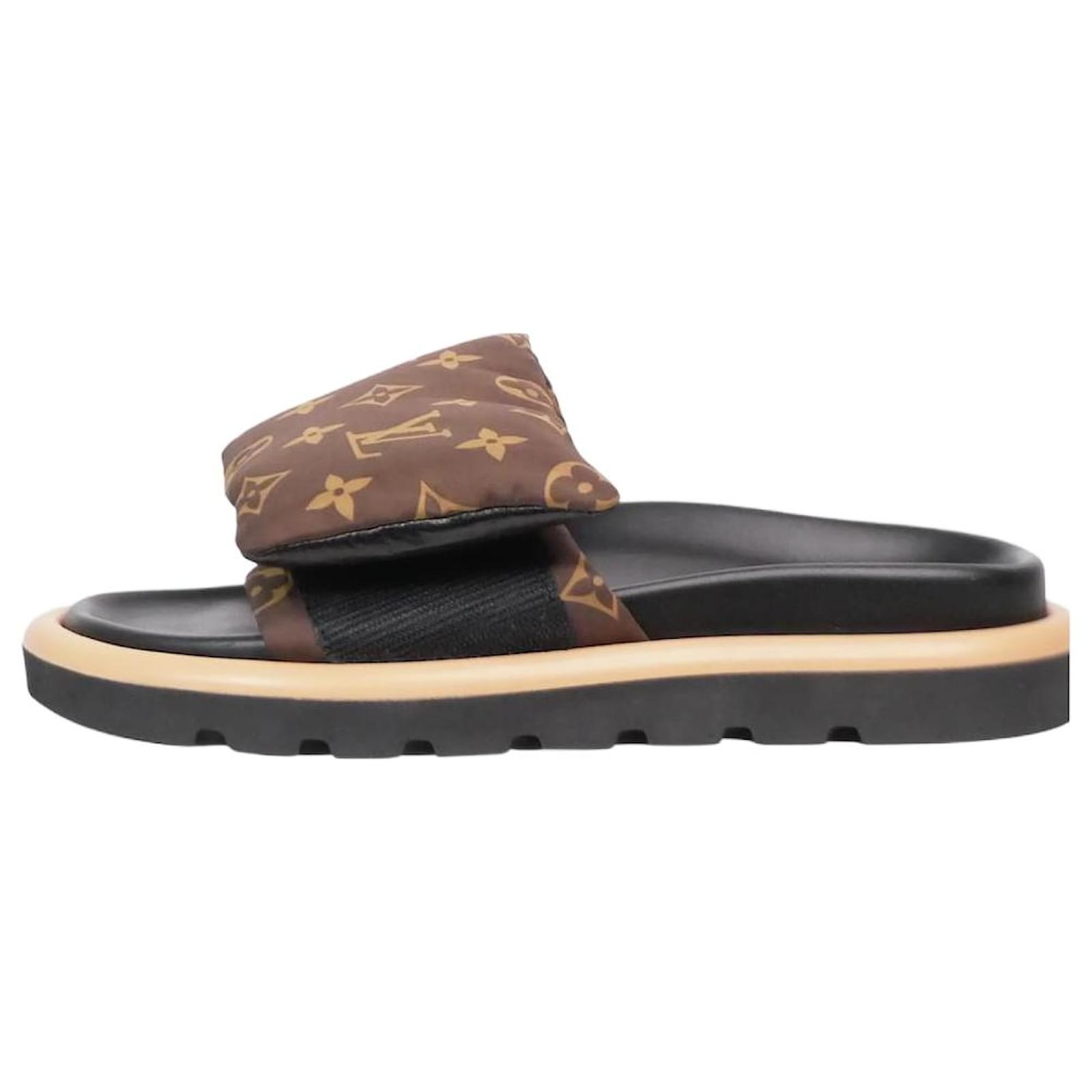 Louis Vuitton Brown padded monogram sandals - size EU 38 ref