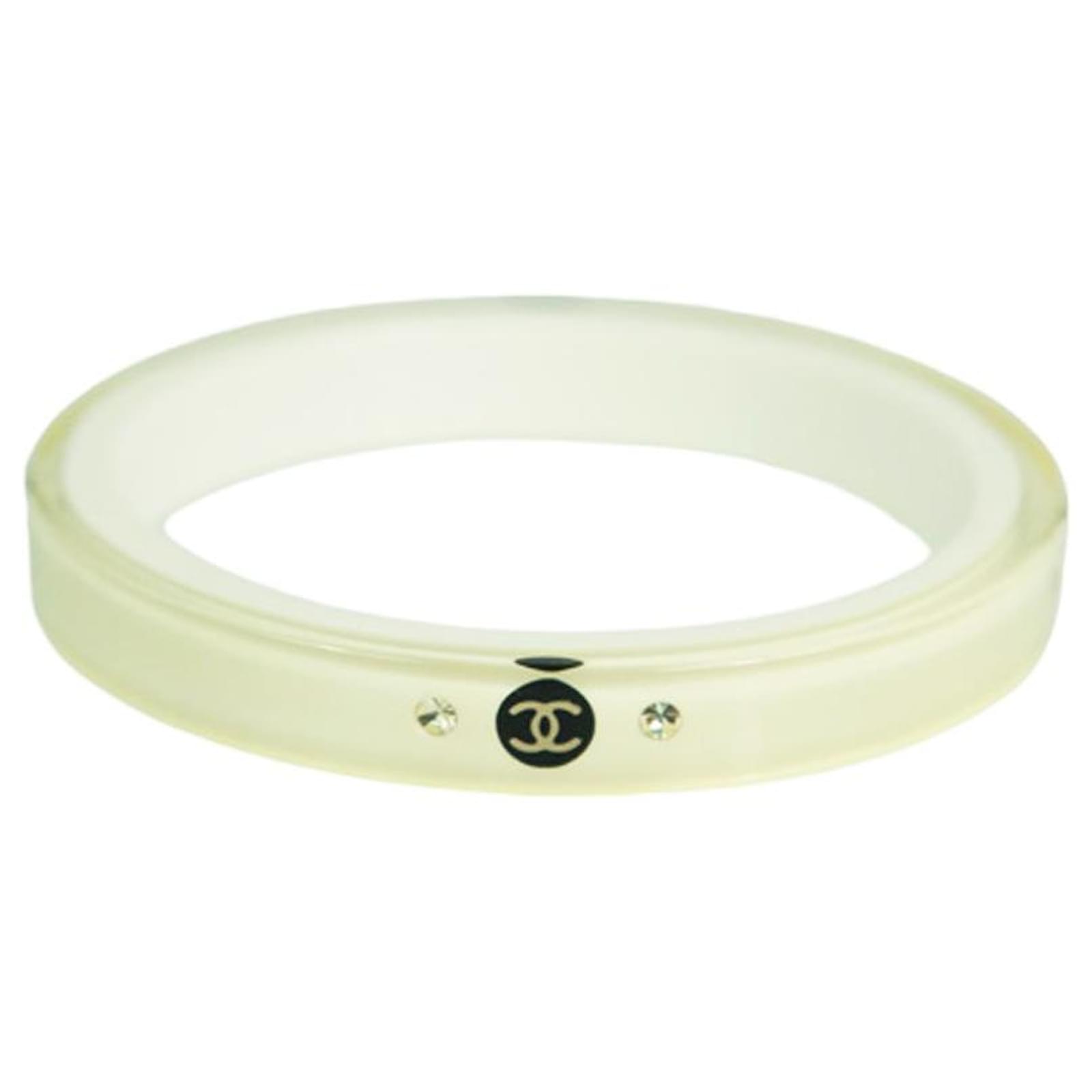 Authentic Vintage Chanel bangle bracelet CC logo black hoop | Vintage Five