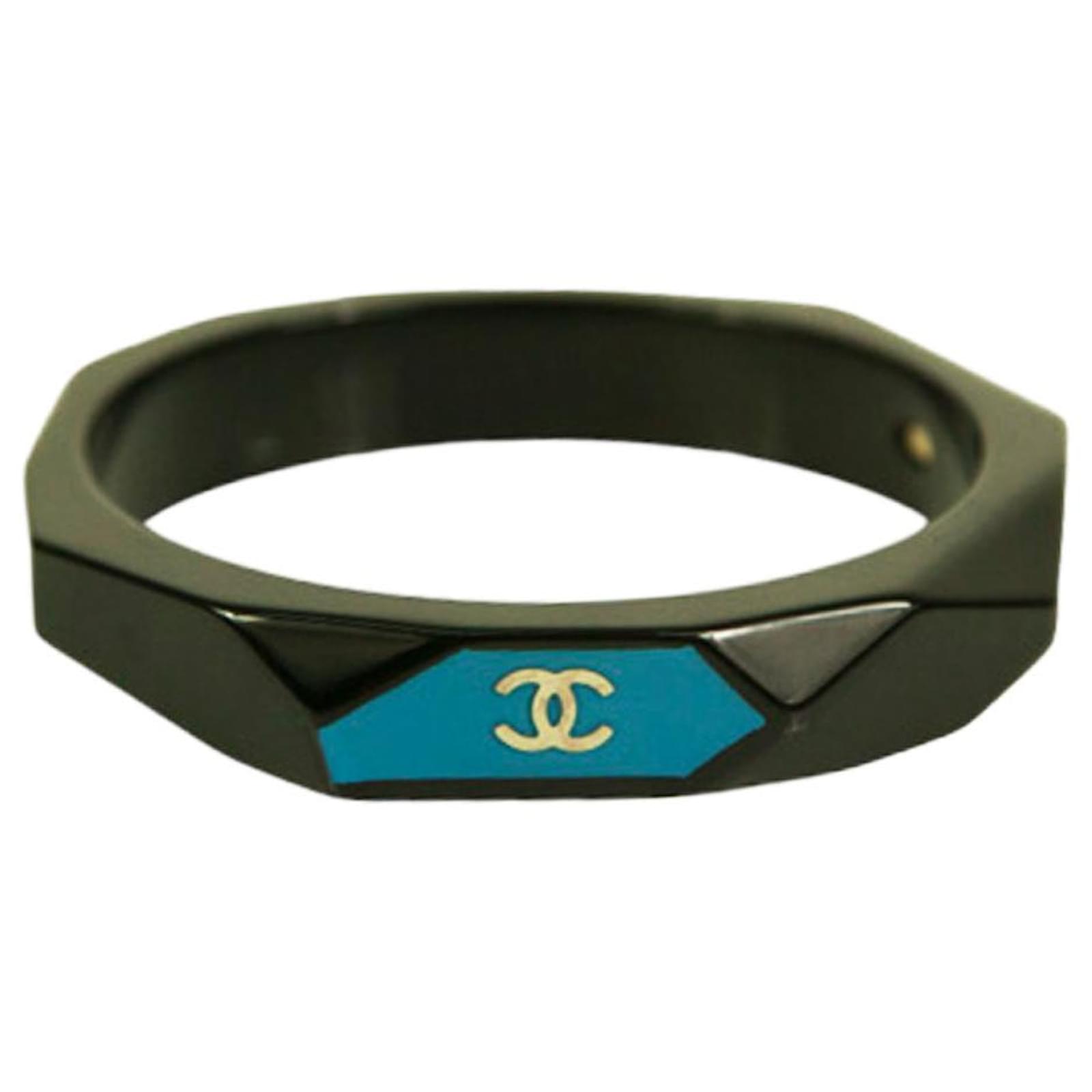 Buy Chanel Gold Silver Chain Resin Cuff Bangle Bracelet Online in India -  Etsy