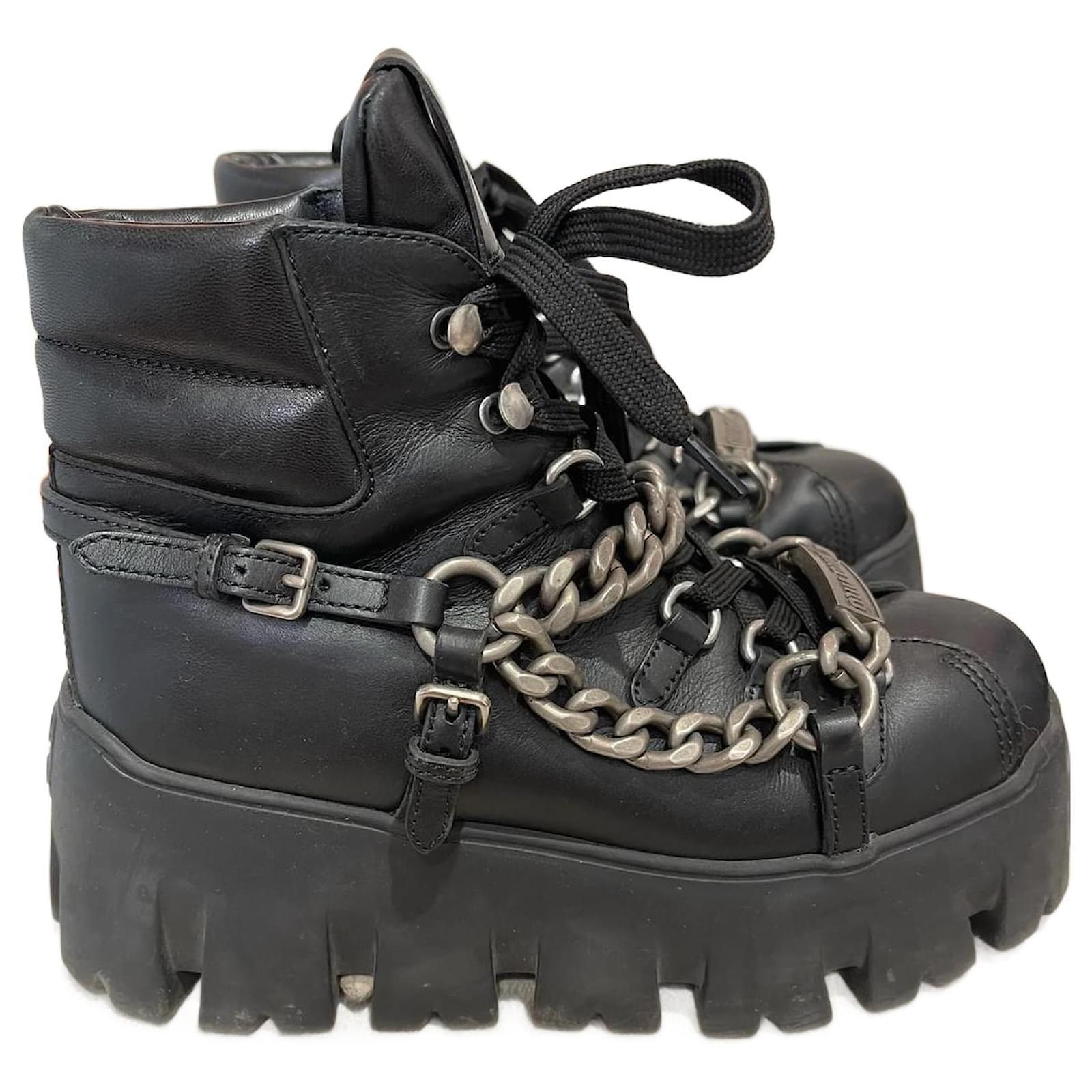 Combat Boots Miu Miu Boots 2019 Botas Miss Rock Miu Miu Buckle
