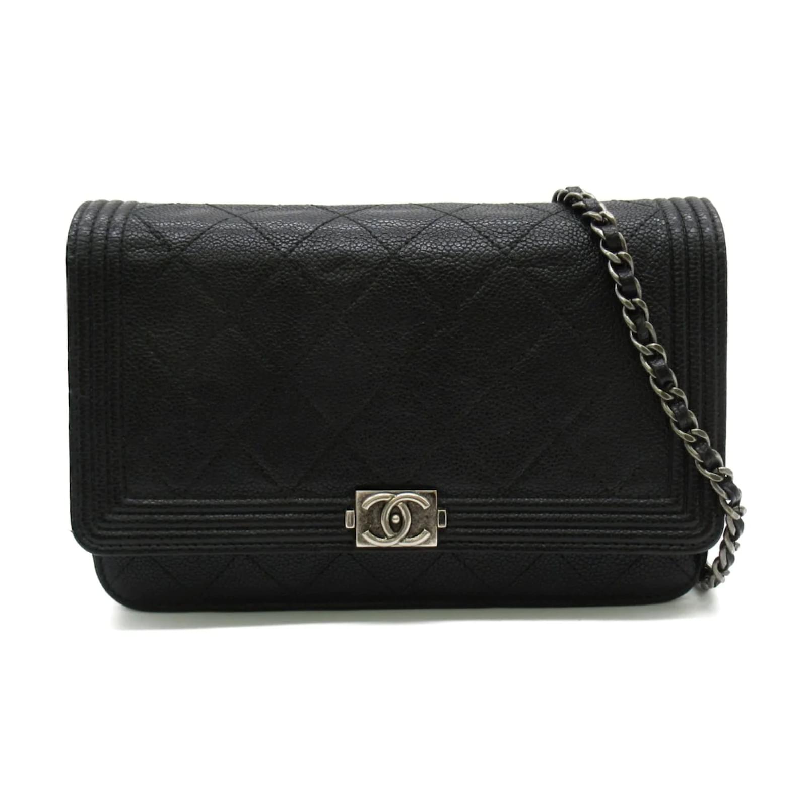 Chanel Caviar Boy Wallet on Chain Black Leather ref.992722 - Joli Closet