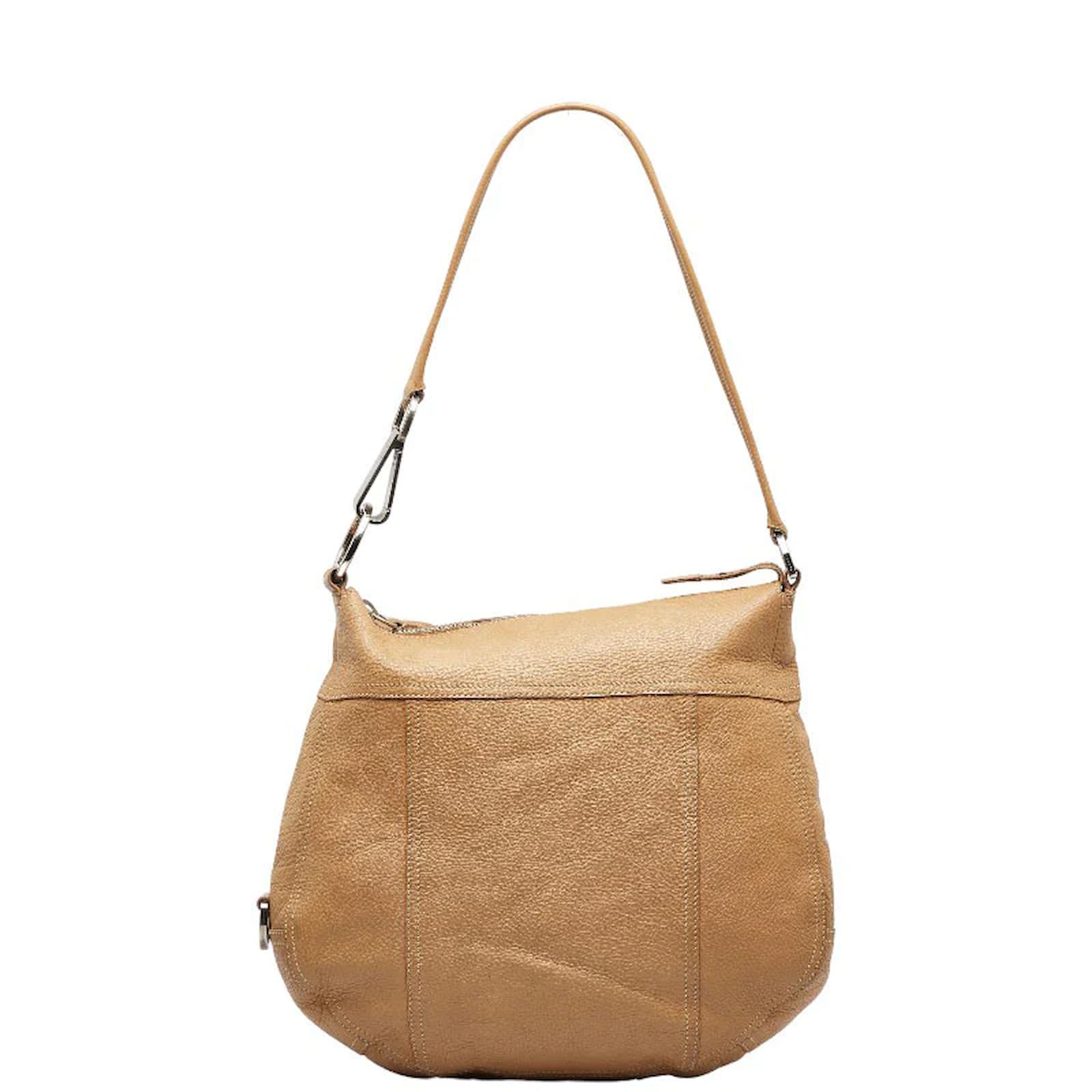 Prada Leather Hobo Bag Beige Ponystyle calfskin ref.992742 Joli Closet