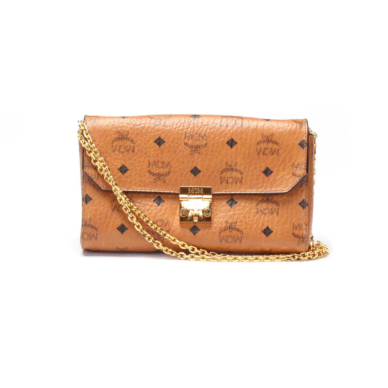 MCM Visetos Millie Crossbody Bag Brown Cloth Ponystyle calfskin ref