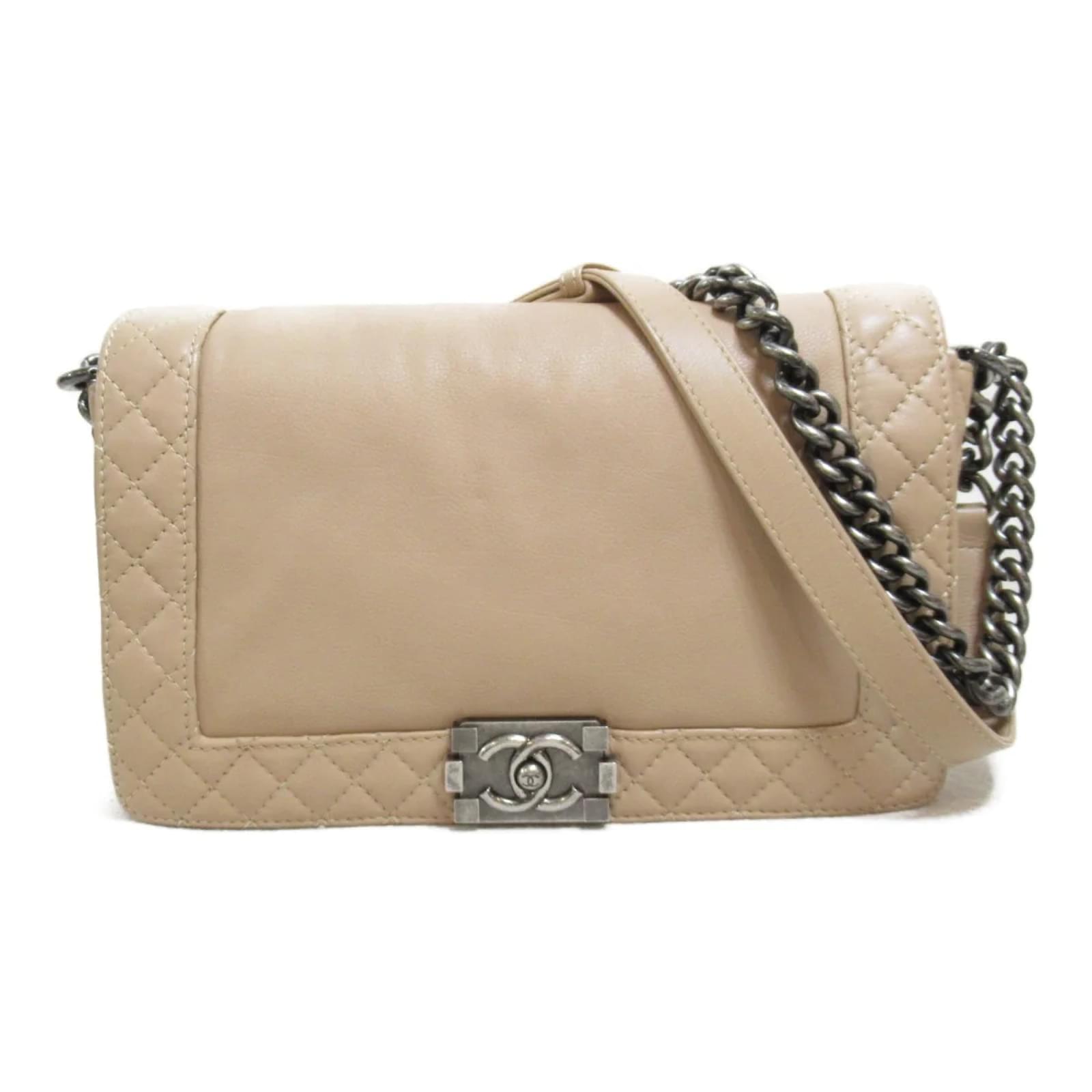 Chanel Medium Reverso Le Boy Flap Bag Beige Leather Pony-style calfskin  ref.993030 - Joli Closet