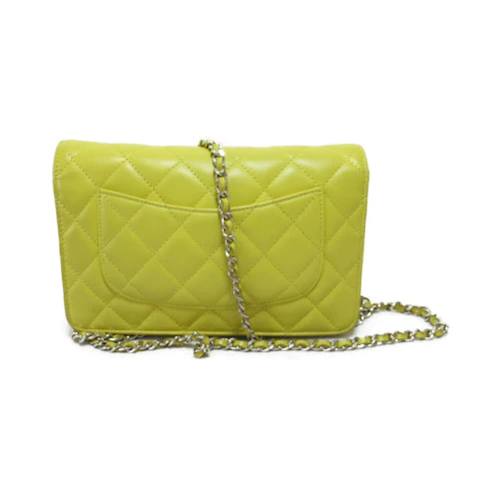 Chanel CC Quilted Leather Wallet on Chain Yellow Lambskin ref.993031 - Joli  Closet