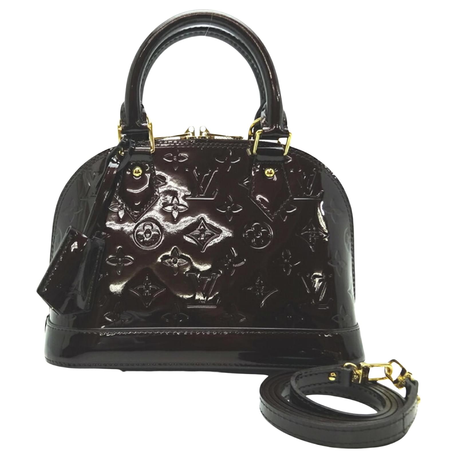 Alma patent leather handbag Louis Vuitton Black in Patent leather